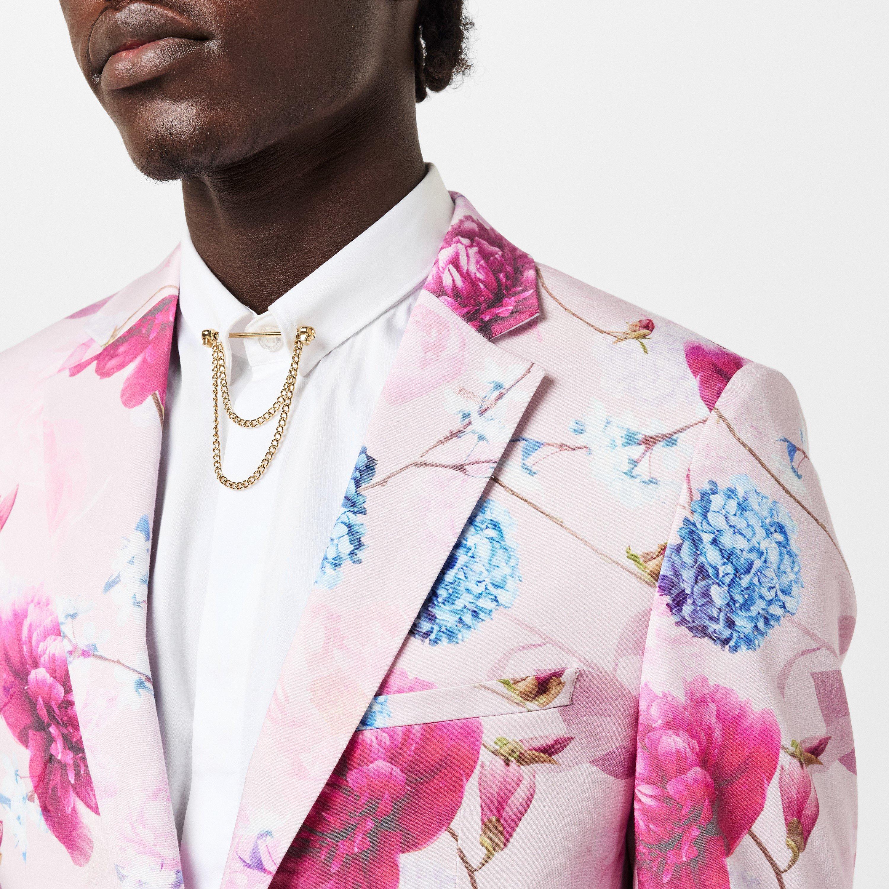 Pink Floral - Twisted Tailor - Russell Skinny Fit Floral Jacket - 5