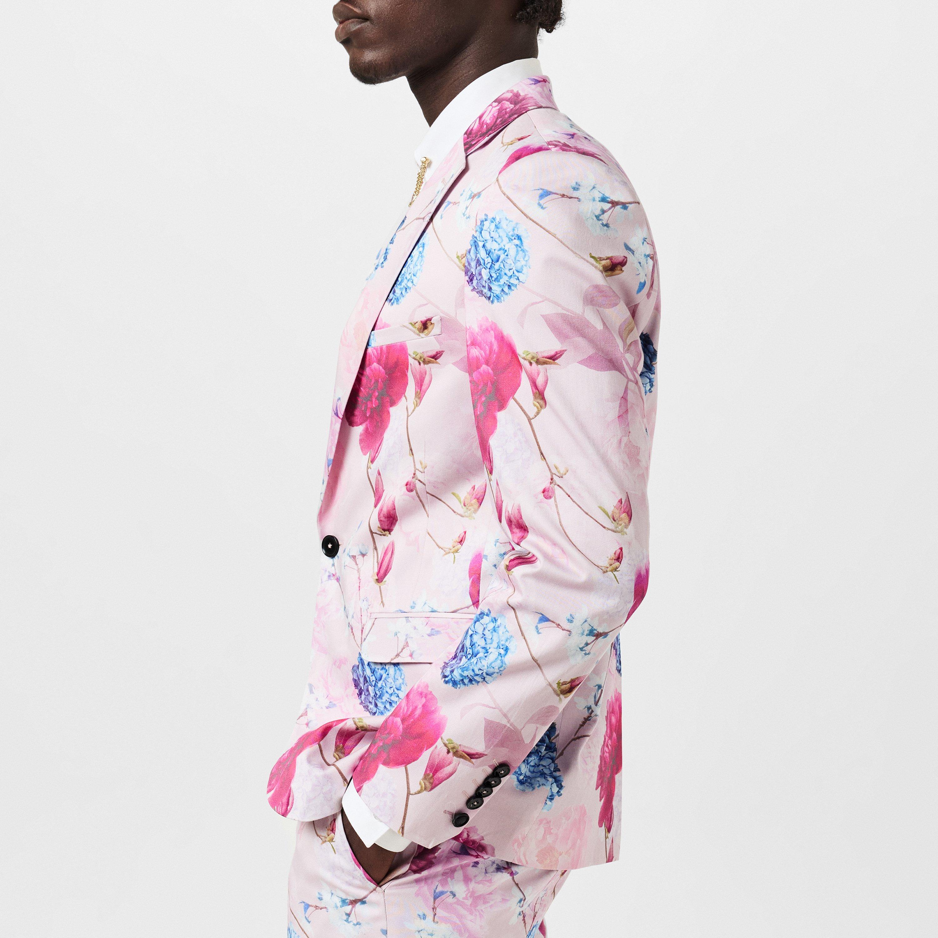Pink Floral - Twisted Tailor - Russell Skinny Fit Floral Jacket - 6