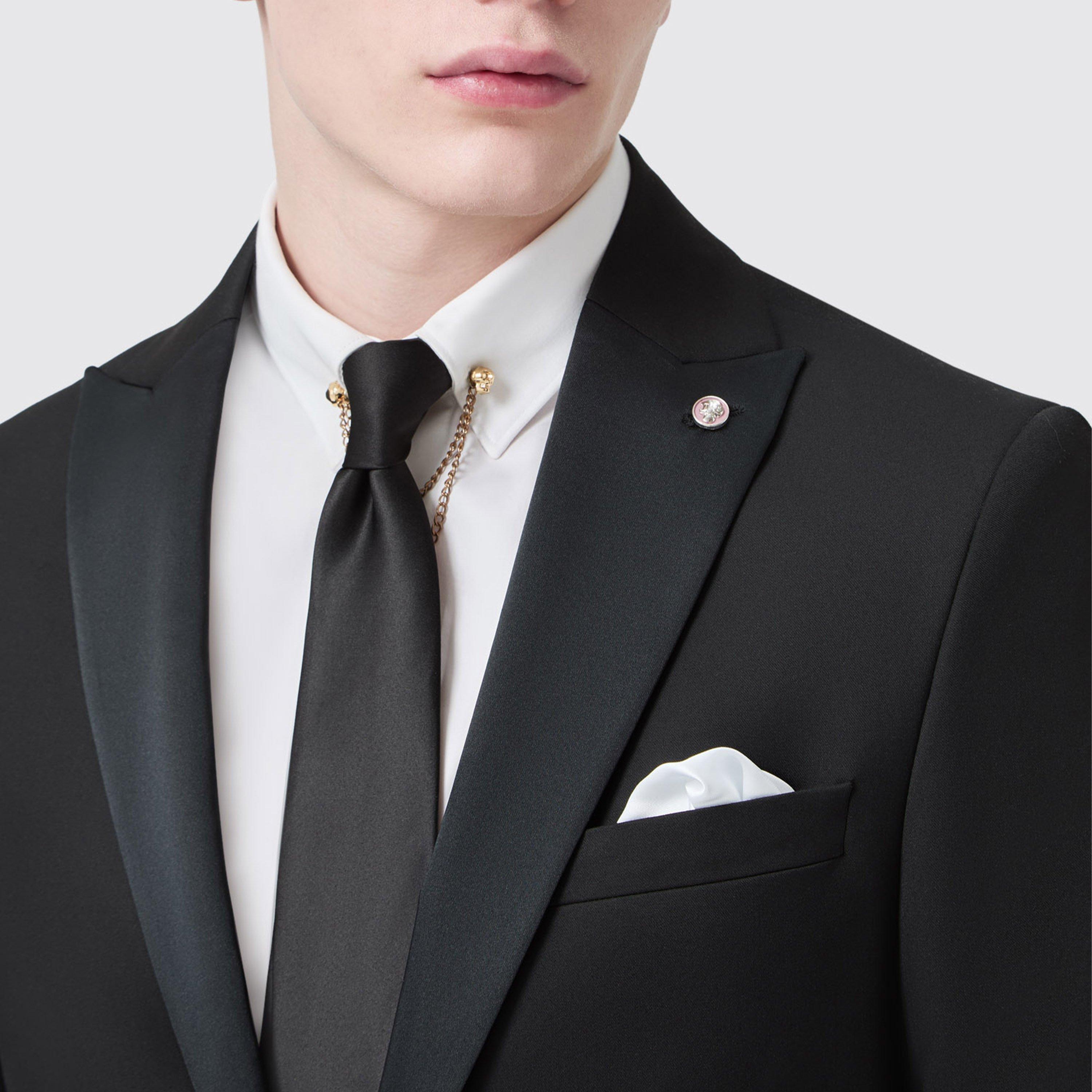 Black - Twisted Tailor - Kingdon Slim Fit Tux Jacket - 3