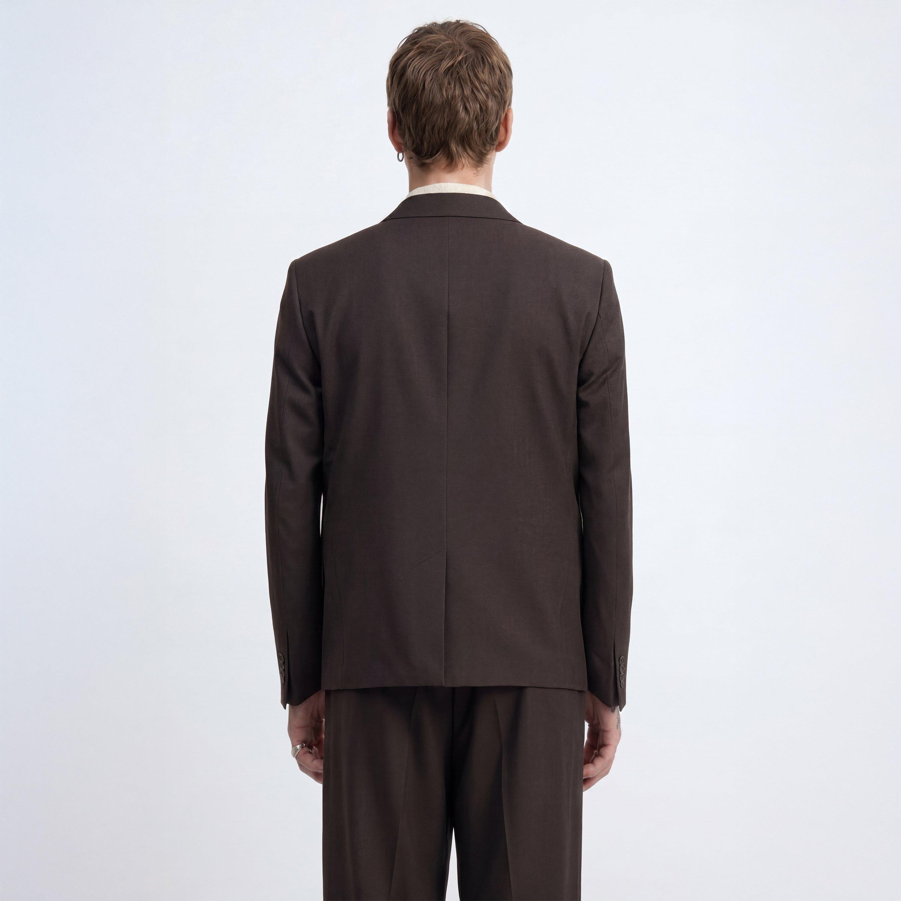 Chocolate - Twisted Tailor - Men's Floyd Double Breasted Relaxed Suit Jacket - 3