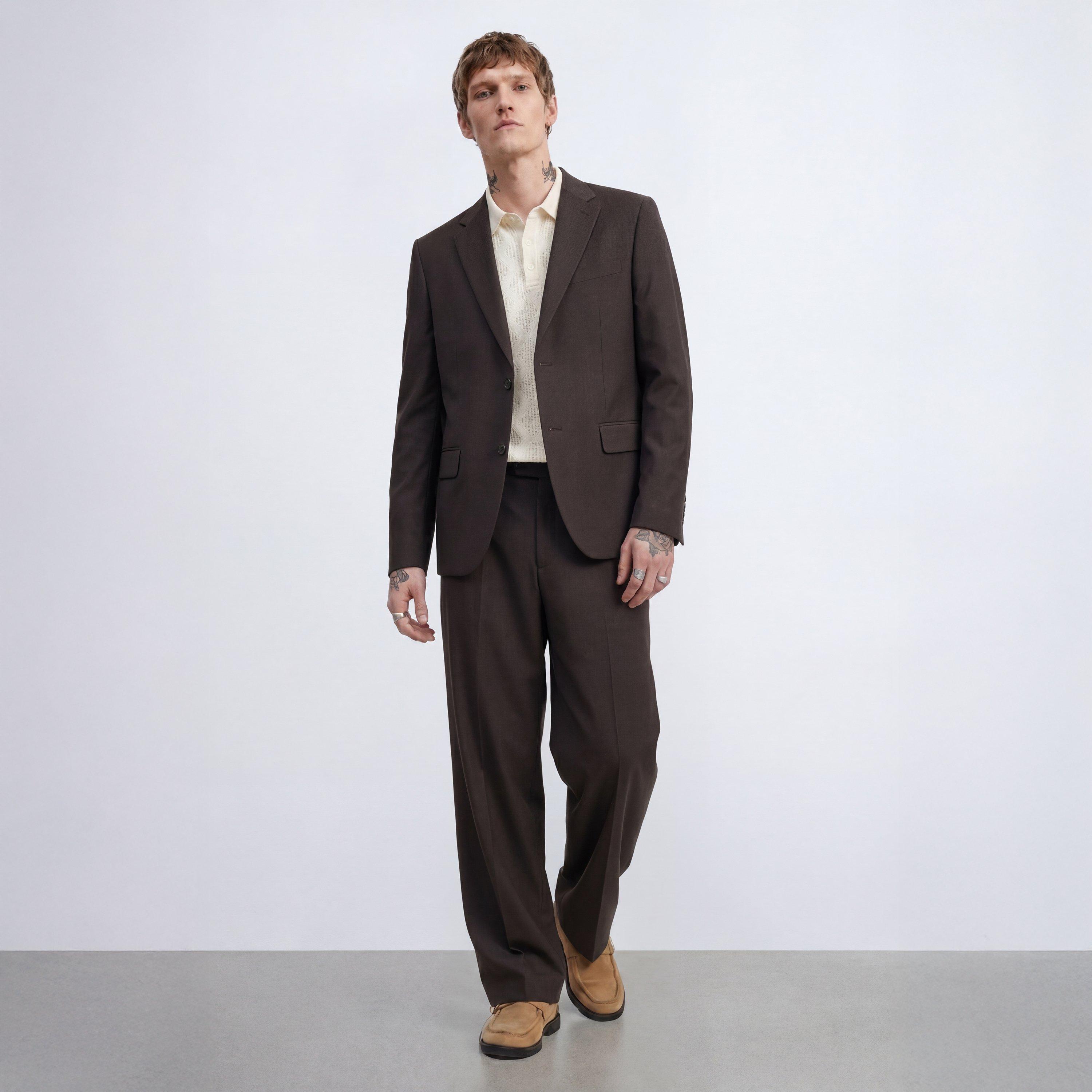 Chocolate - Twisted Tailor - Men's Floyd Double Breasted Relaxed Suit Jacket - 5