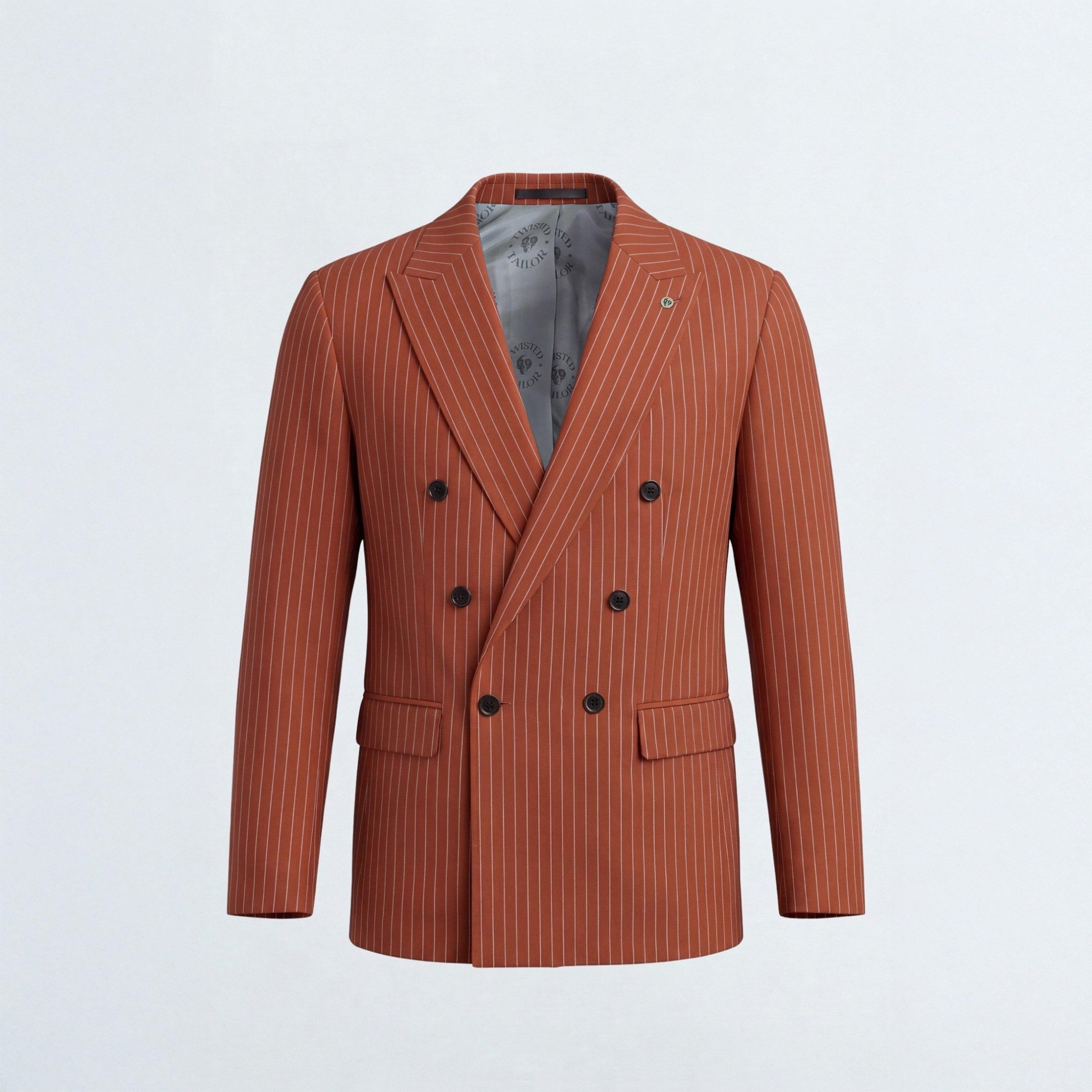 Burnt Orange - Twisted Tailor - Syrah Double Breasted Black Suit Jacket - 1