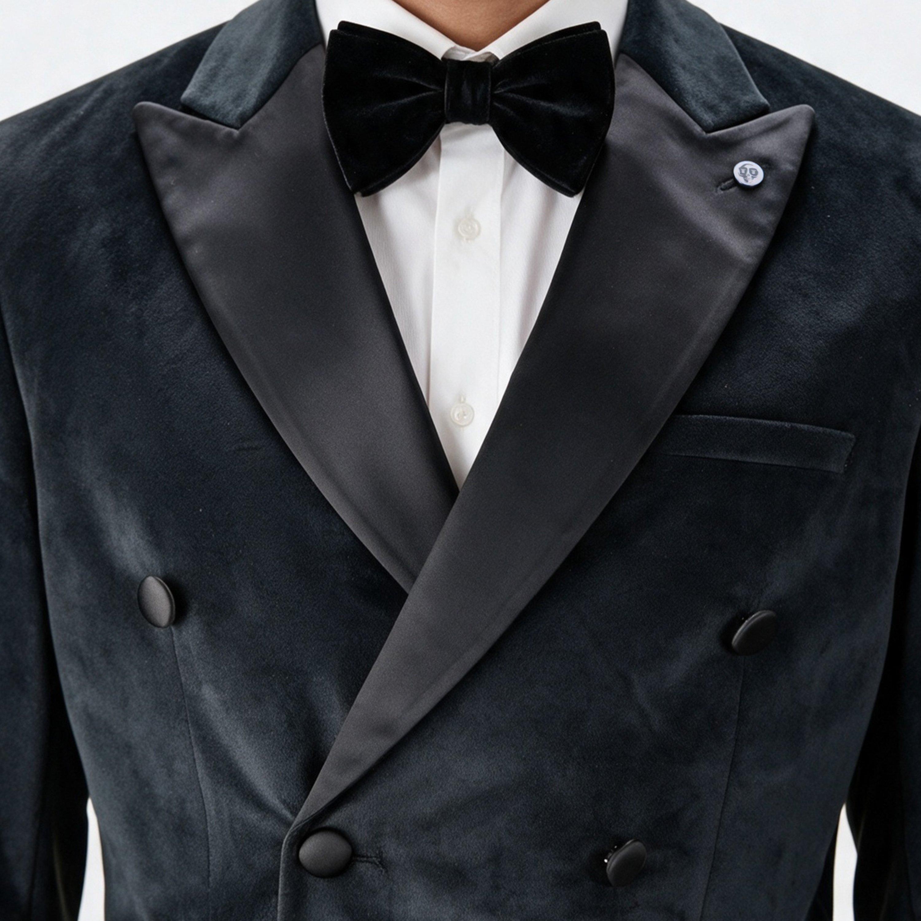 Black - Twisted Tailor - Stallone Slim Fit Double Breasted Tux Jacket - 5