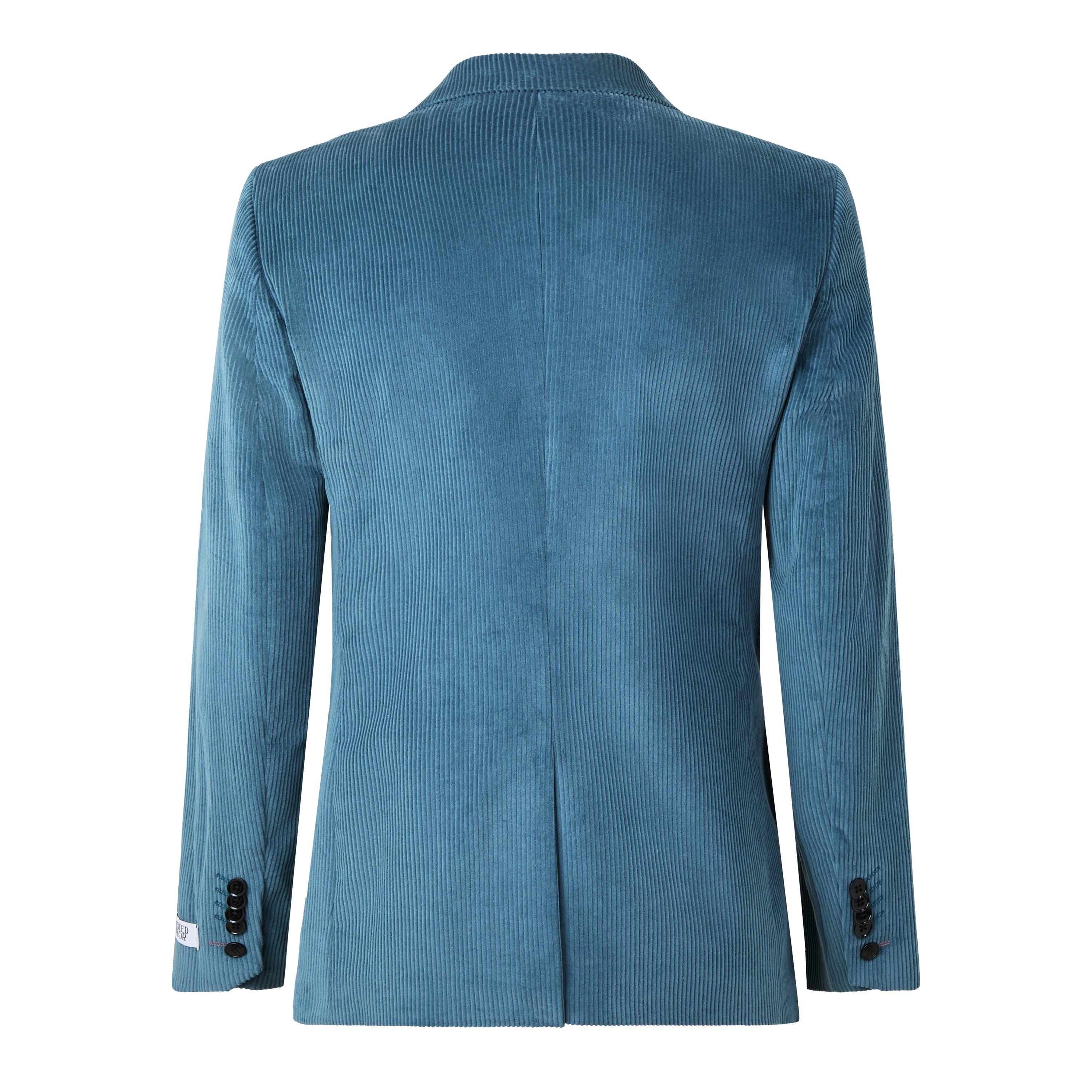Blue - Twisted Tailor - Aston Double Breasted Cord Suit Jacket - 2