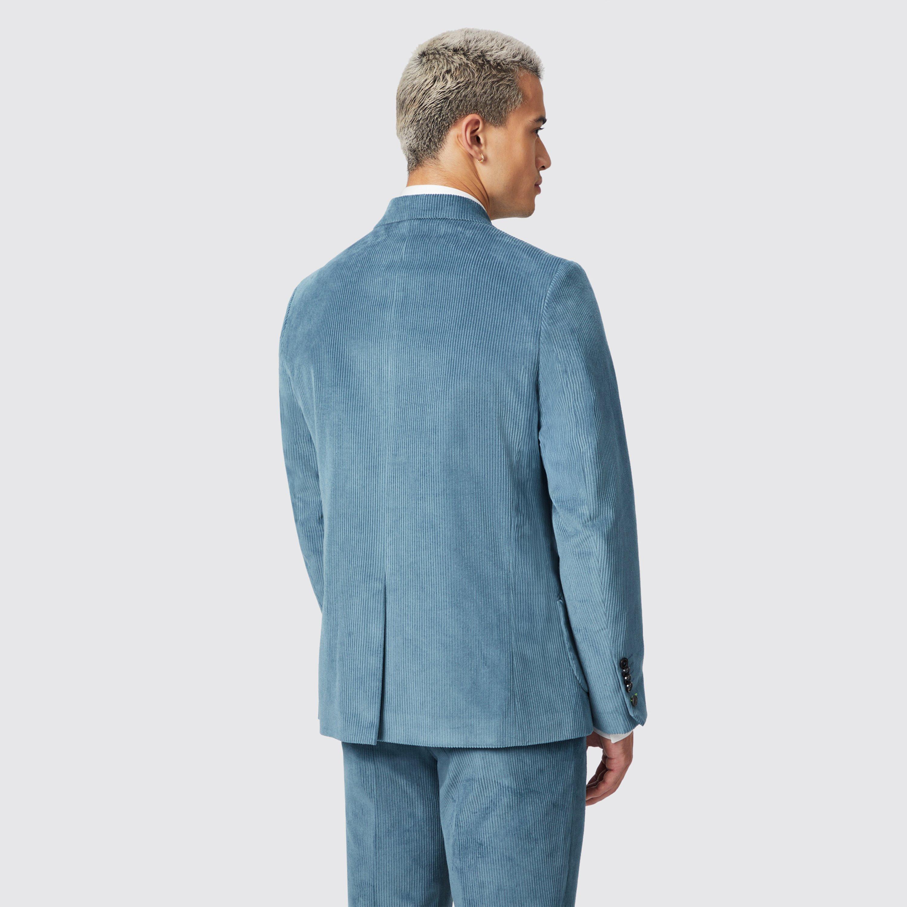 Blue - Twisted Tailor - Aston Double Breasted Cord Suit Jacket - 3