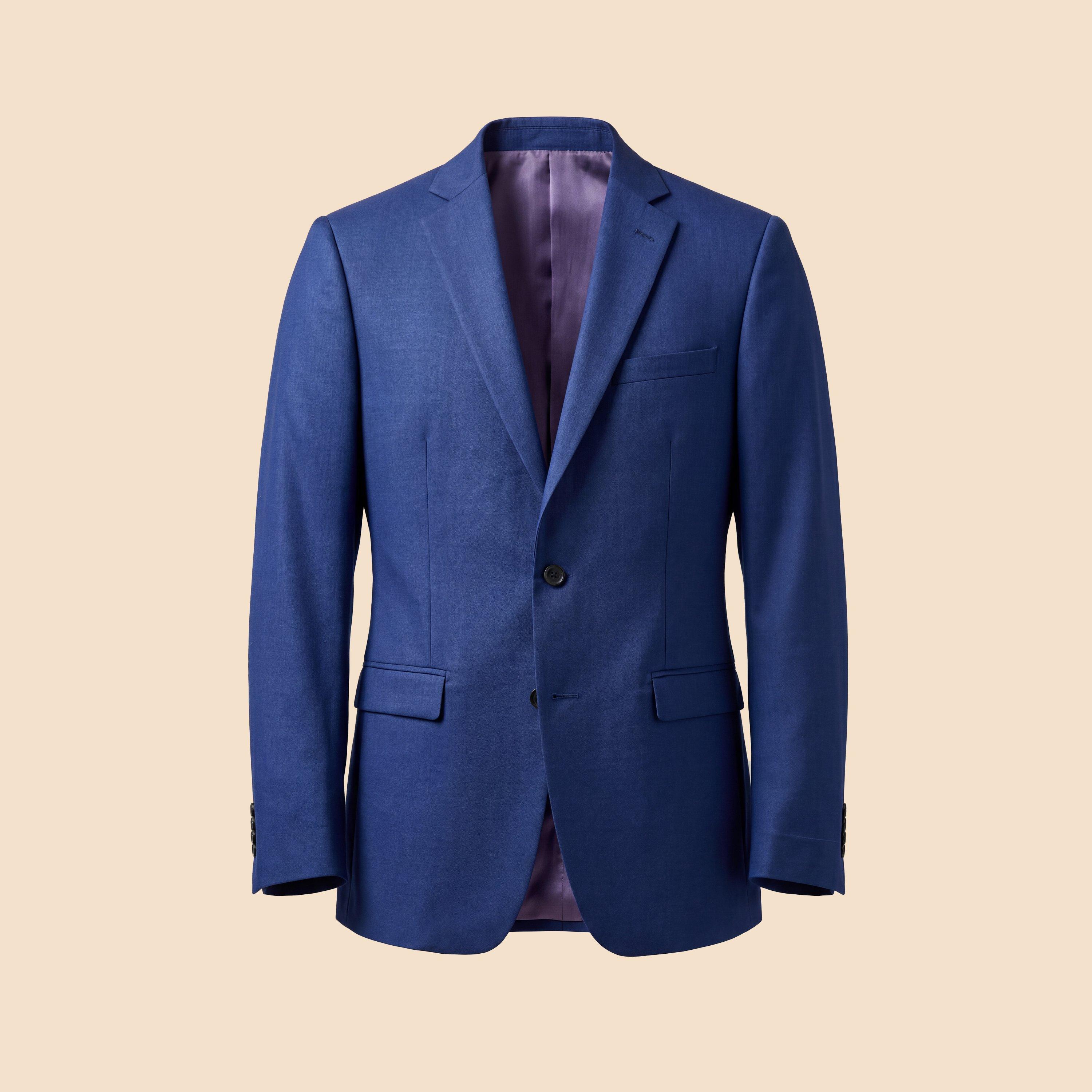 Without Prejudice Men's Harrow Slim Fit Blue Suit Jacket - Royal Blue - 44 (54)