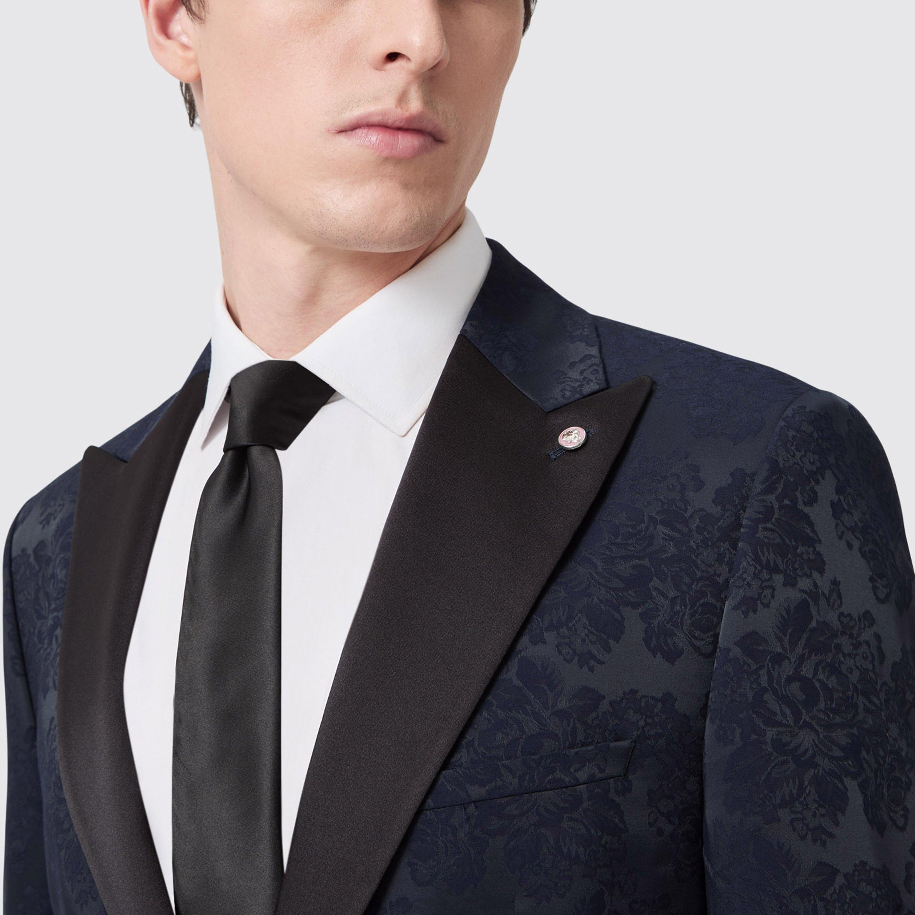 Navy - Twisted Tailor - Minerva Slim Fit Tux Jacket - 2
