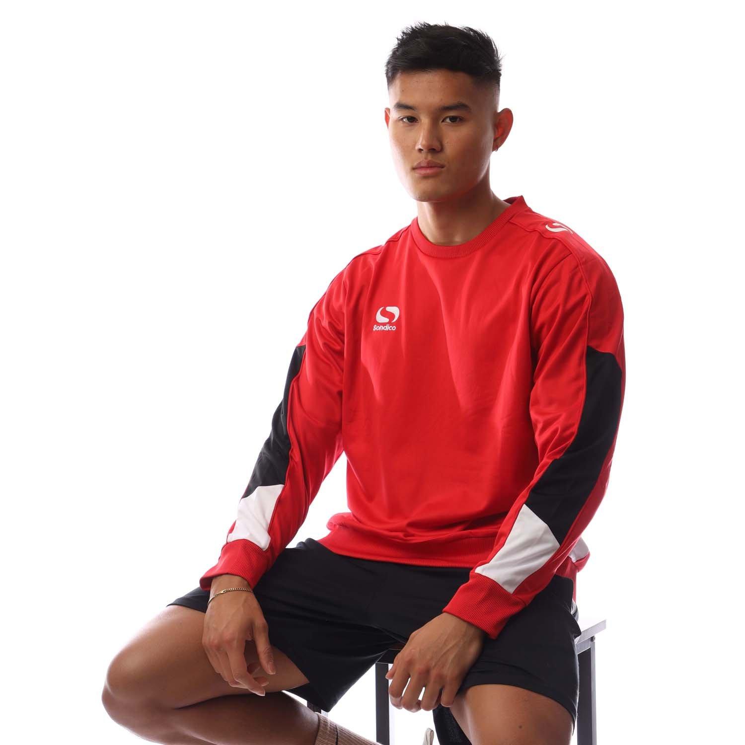 Red/White/Blk - Sondico - Men's Performance Crew Sweatshirt - 4
