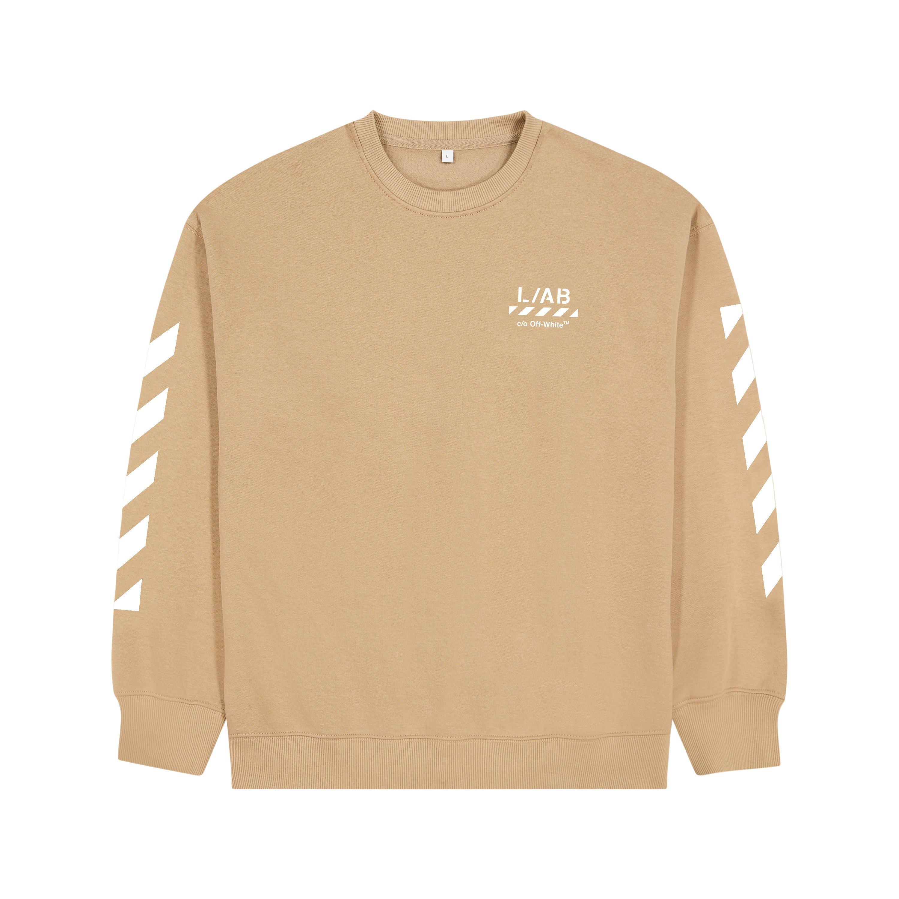 Cornstalk - L AB Off White - Kids' Small Logo Long-Sleeve Crew Sweater - 1