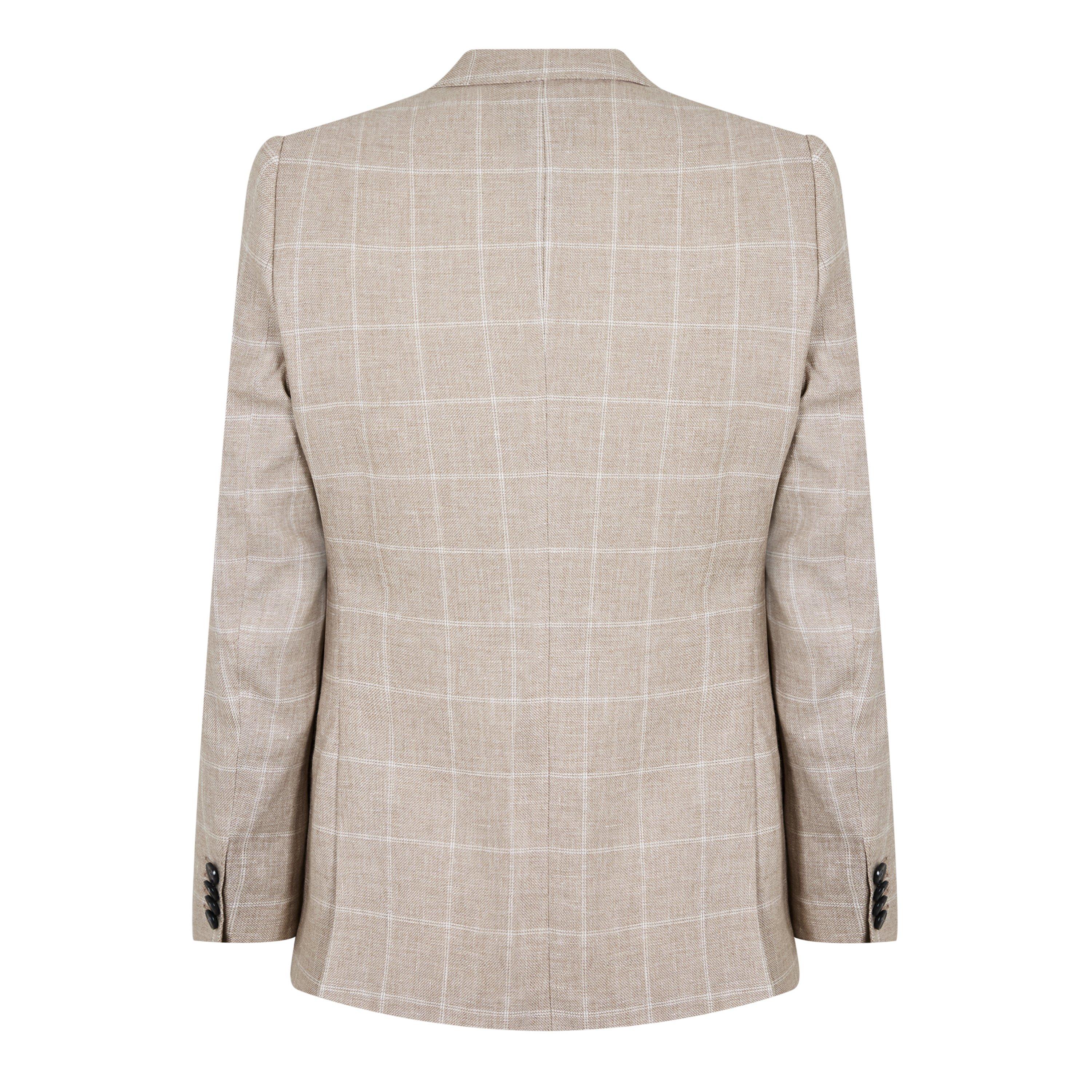 Beige Check - Boss - Men's H Suit Jacket - 3