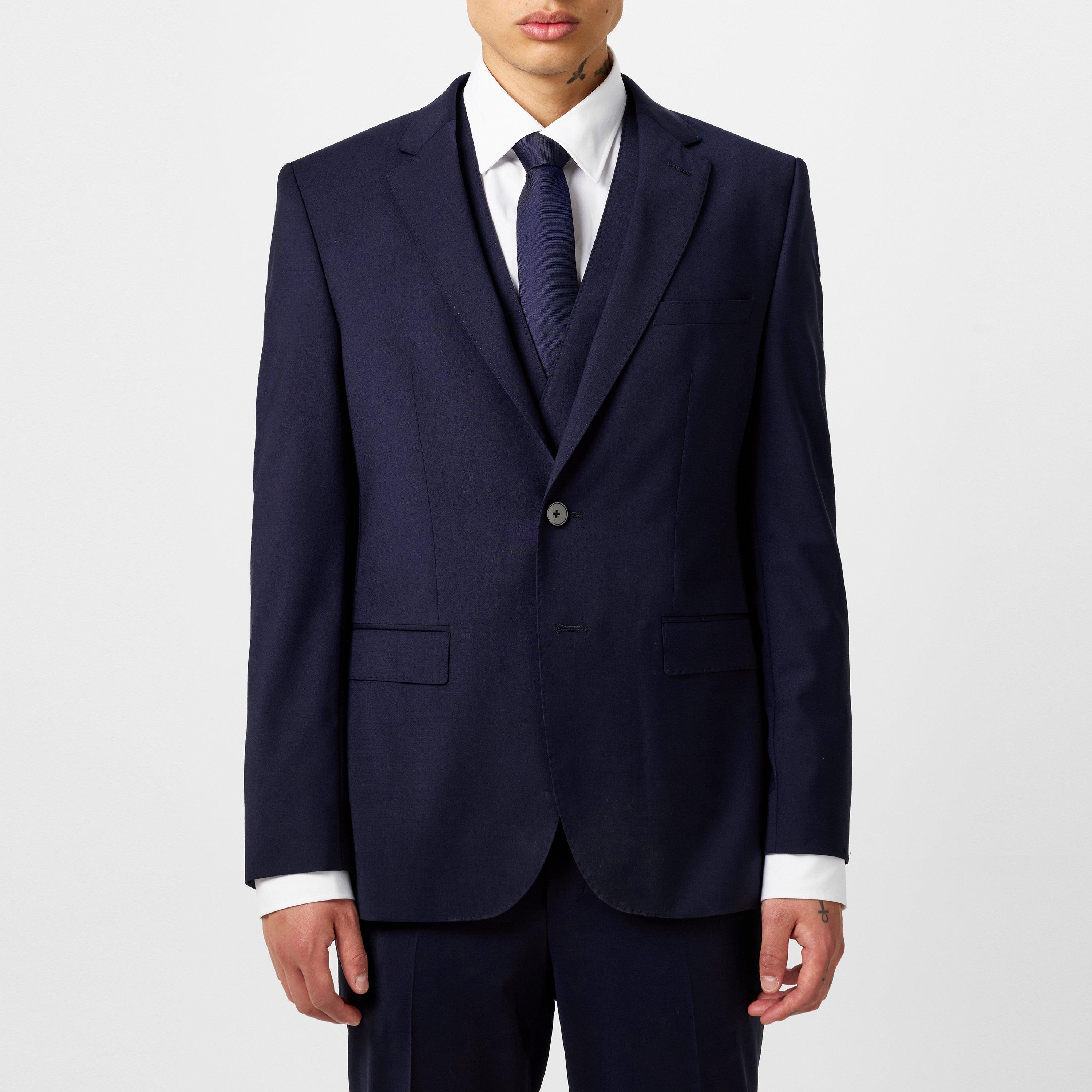 Dark Blue 405 - Boss - Men's H-Jasper Luxury Suit Jacket - 3