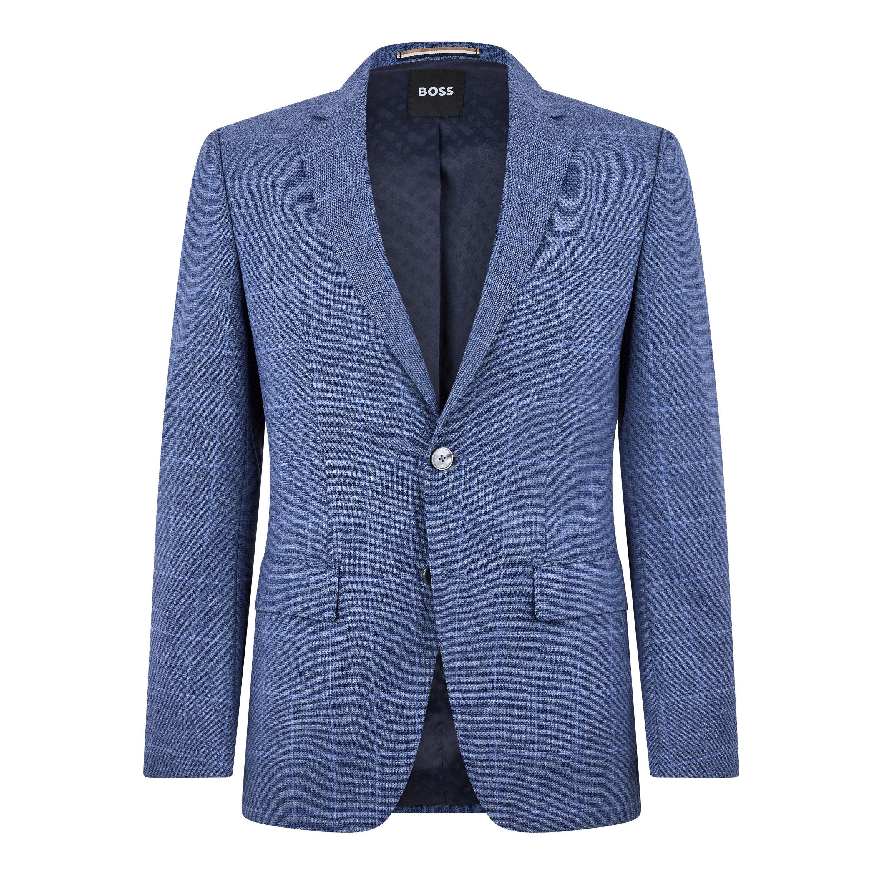 Blue Check - Boss - Men's H-Huge-MM-C Tailored Fit Suit Jacket - 1