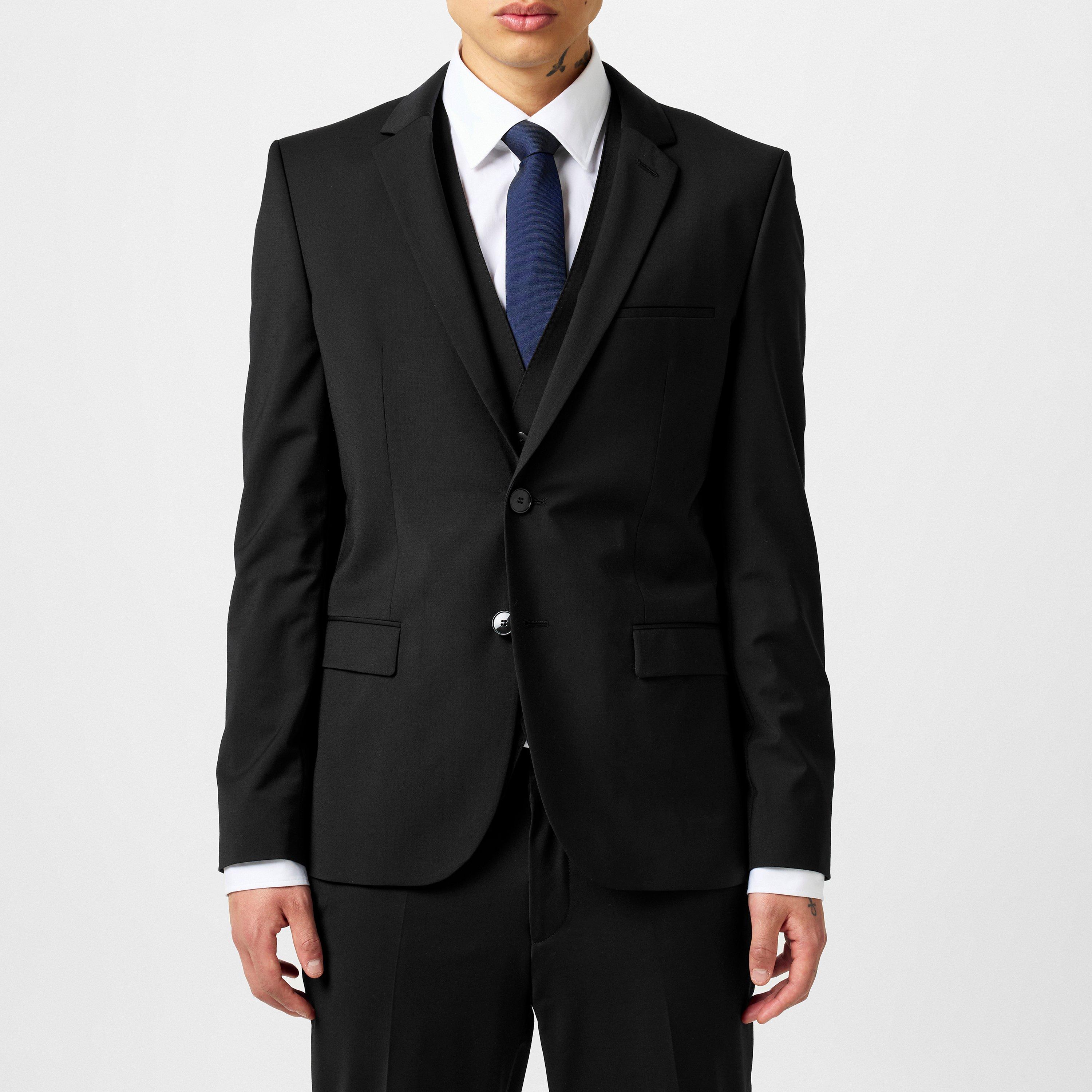 Black 001 - Hugo - Men's Slim-fit Arti Suit Jacket - 3