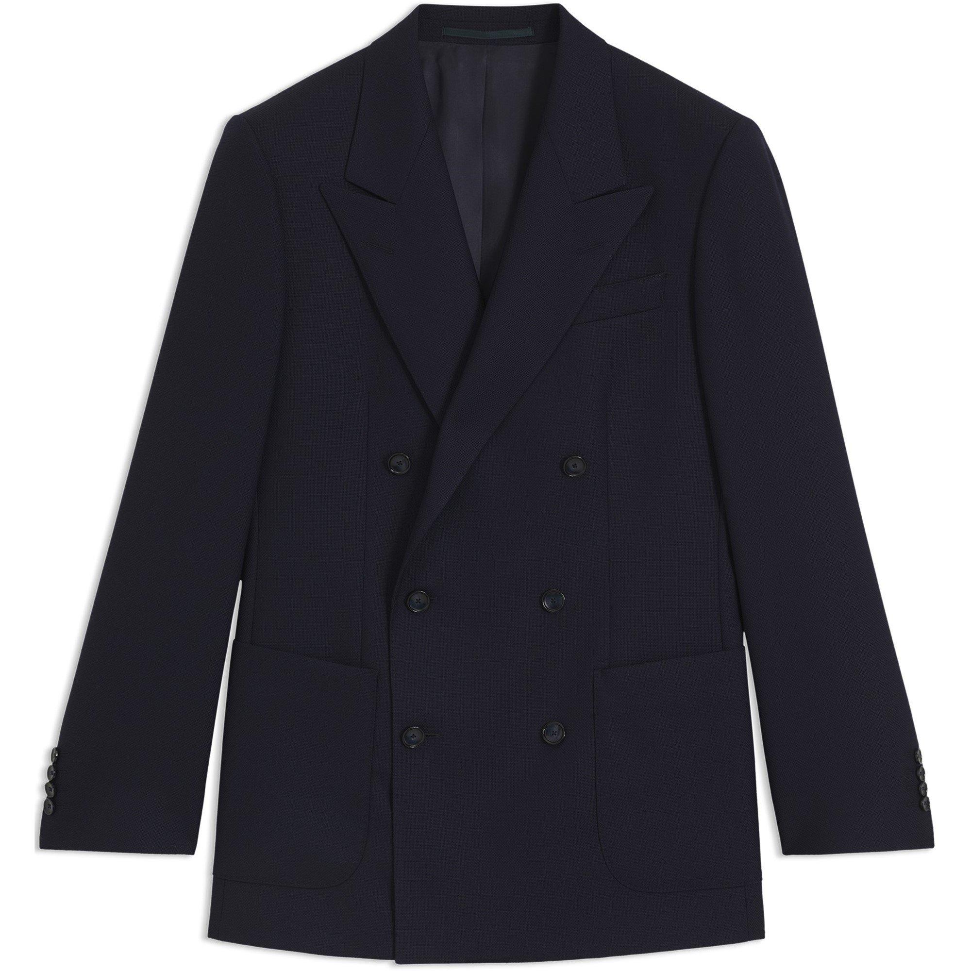 Dark Blue 408 - Boss - Men's Double Breasted Stretch Full Lining Suit Jacket - 1