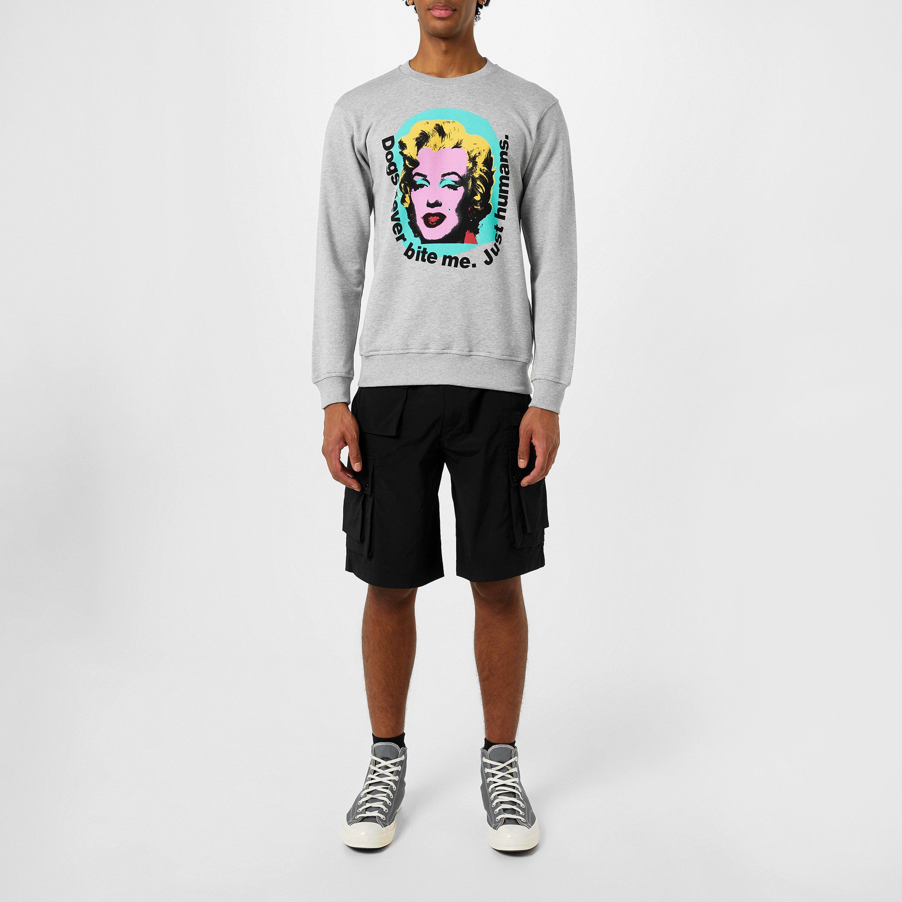 Grey - Comme des Garcons Shirt - Men's Marilyn Monroe Crew Sweatshirt - 6