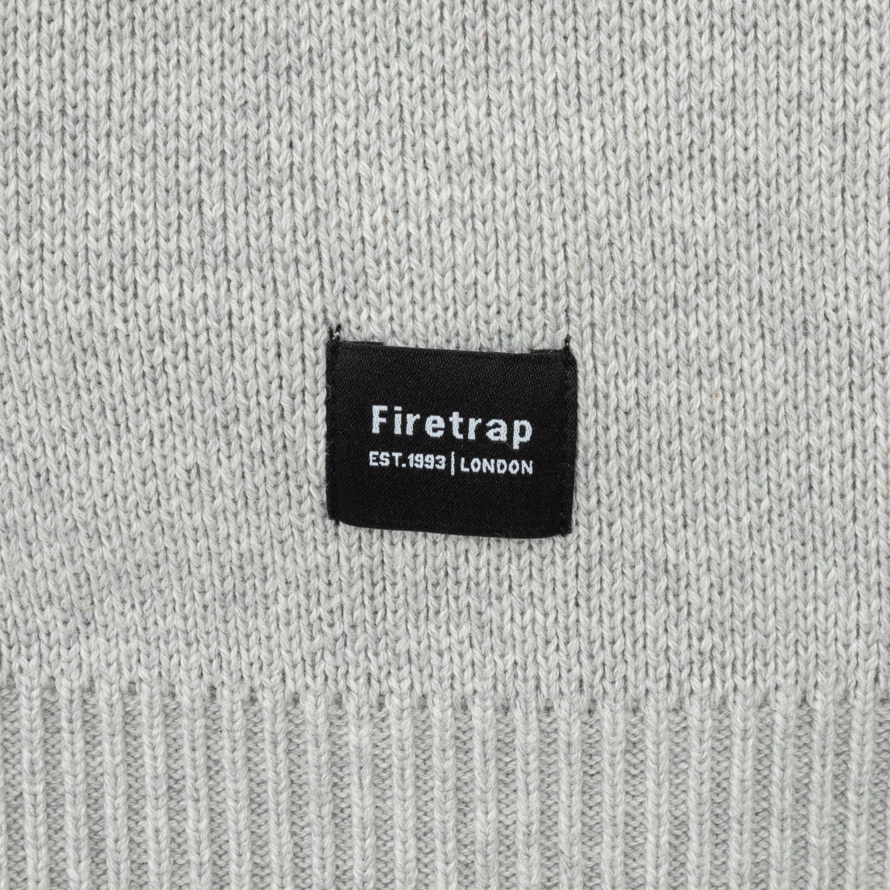 Light Grey - Firetrap - Crew Neck Sweater Knitted Jumper Men - 4