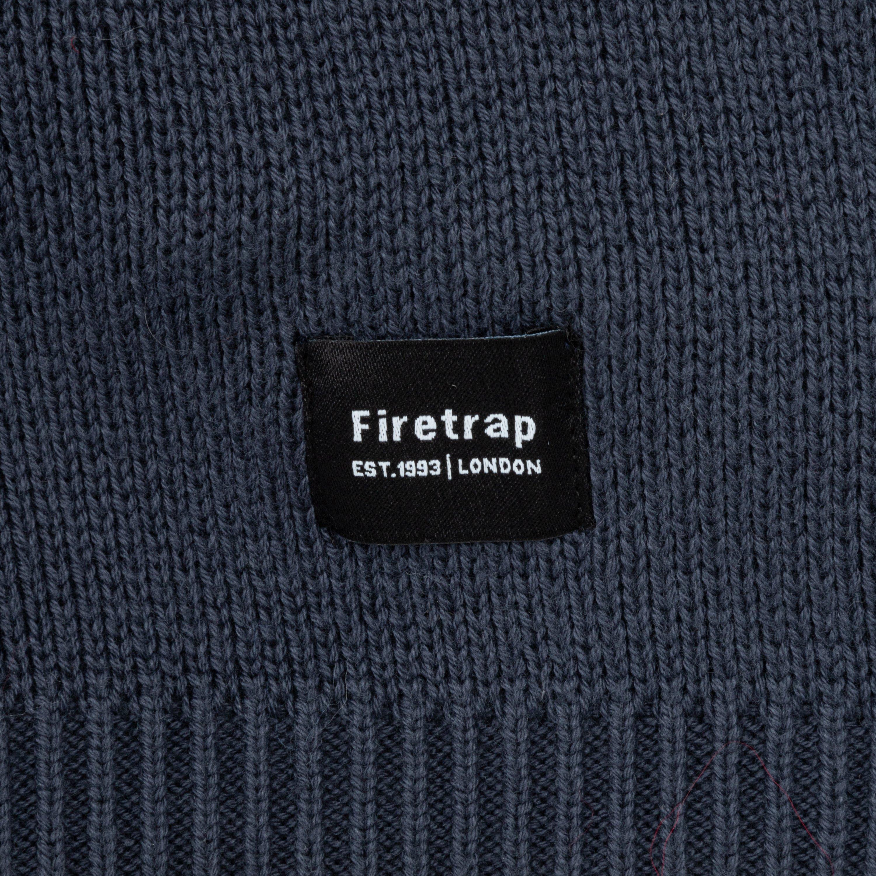 Navy - Firetrap - Crew Neck Sweater Knitted Jumper Men - 4