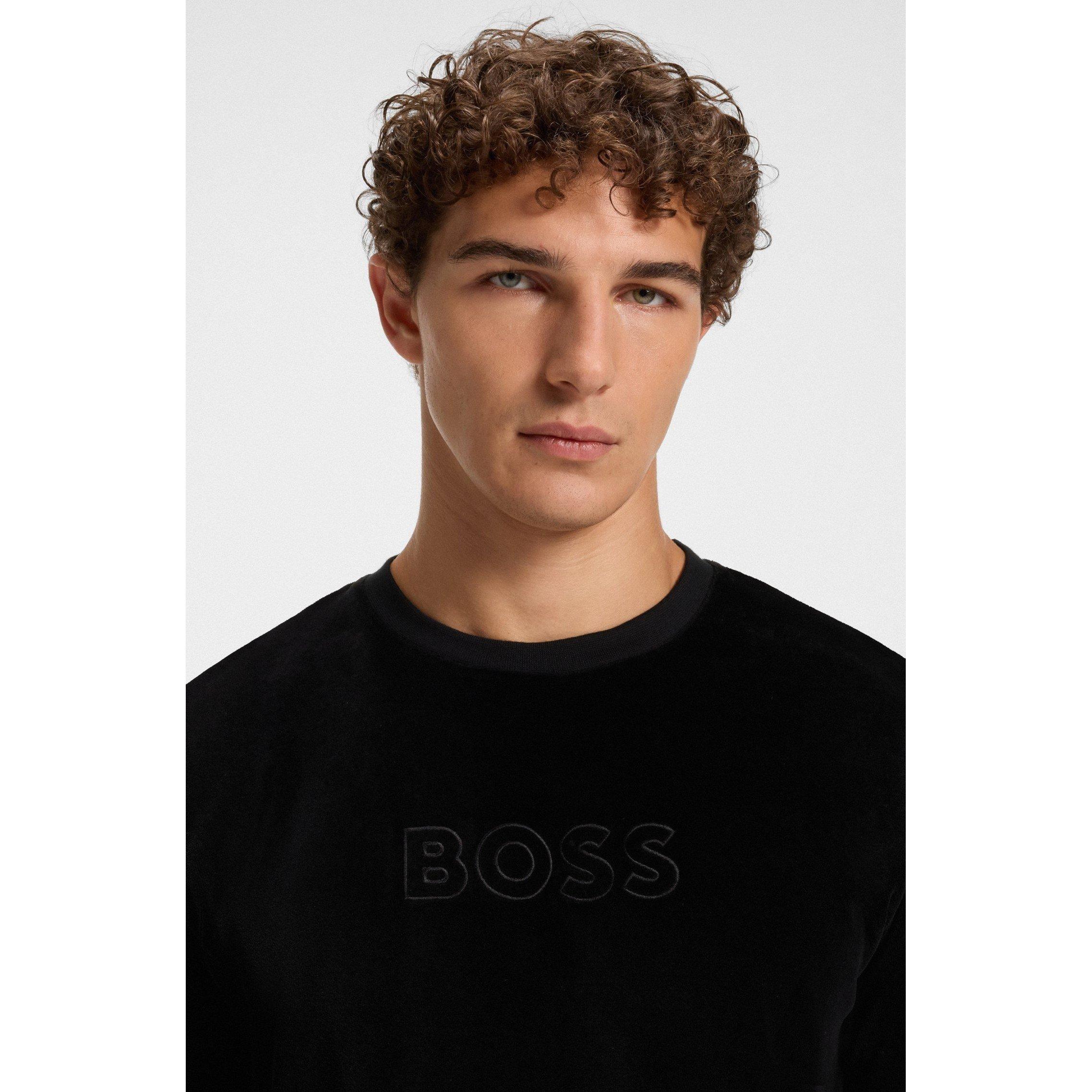 Black - Hugo - Hugo Velour Sweatshirt 10275198 01 - 4