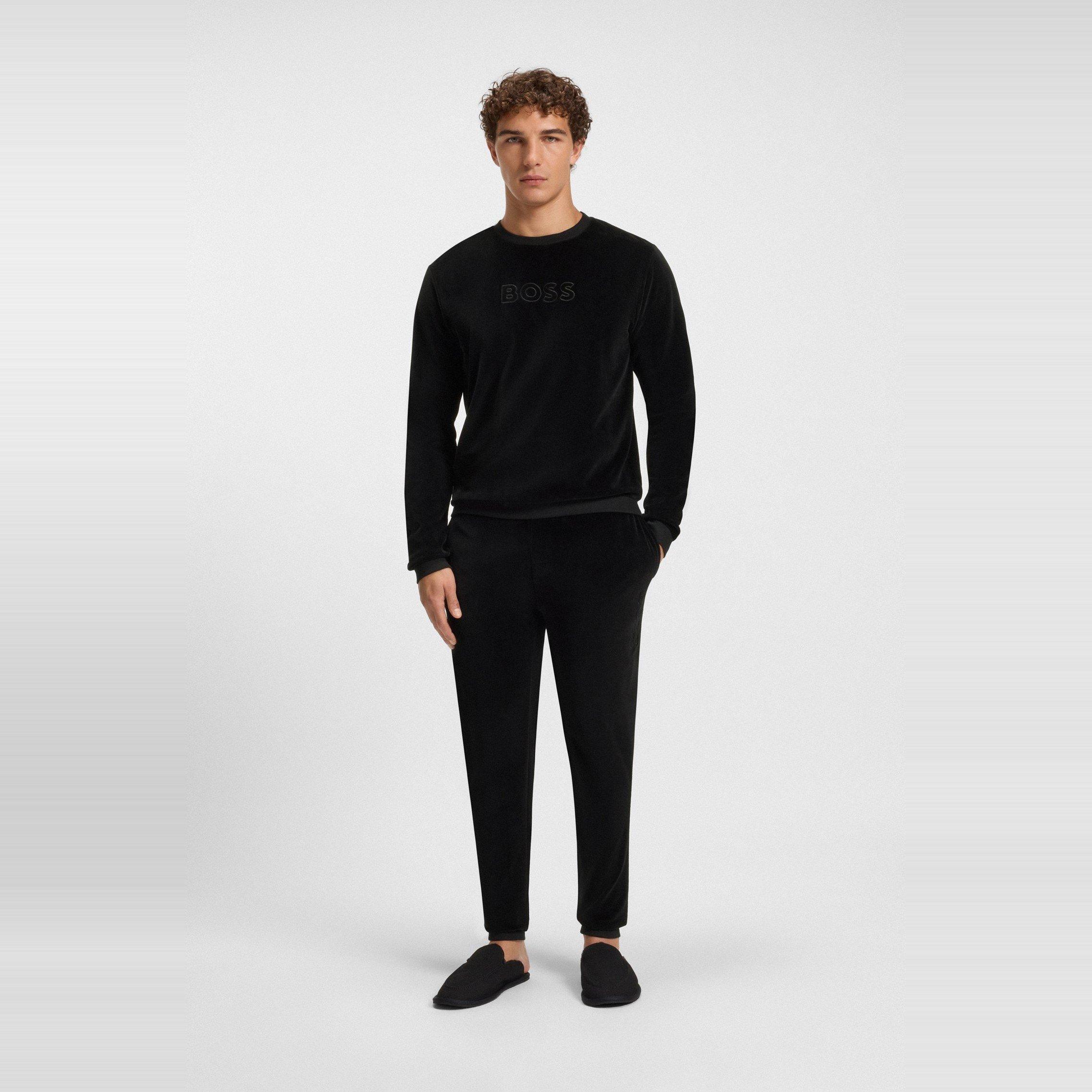 Black - Hugo - Hugo Velour Sweatshirt 10275198 01 - 5