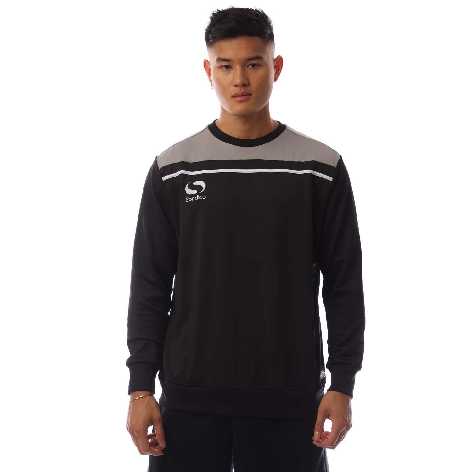 Sondico Men's Performance Crew Sweatshirt - Black/Charcoal - L