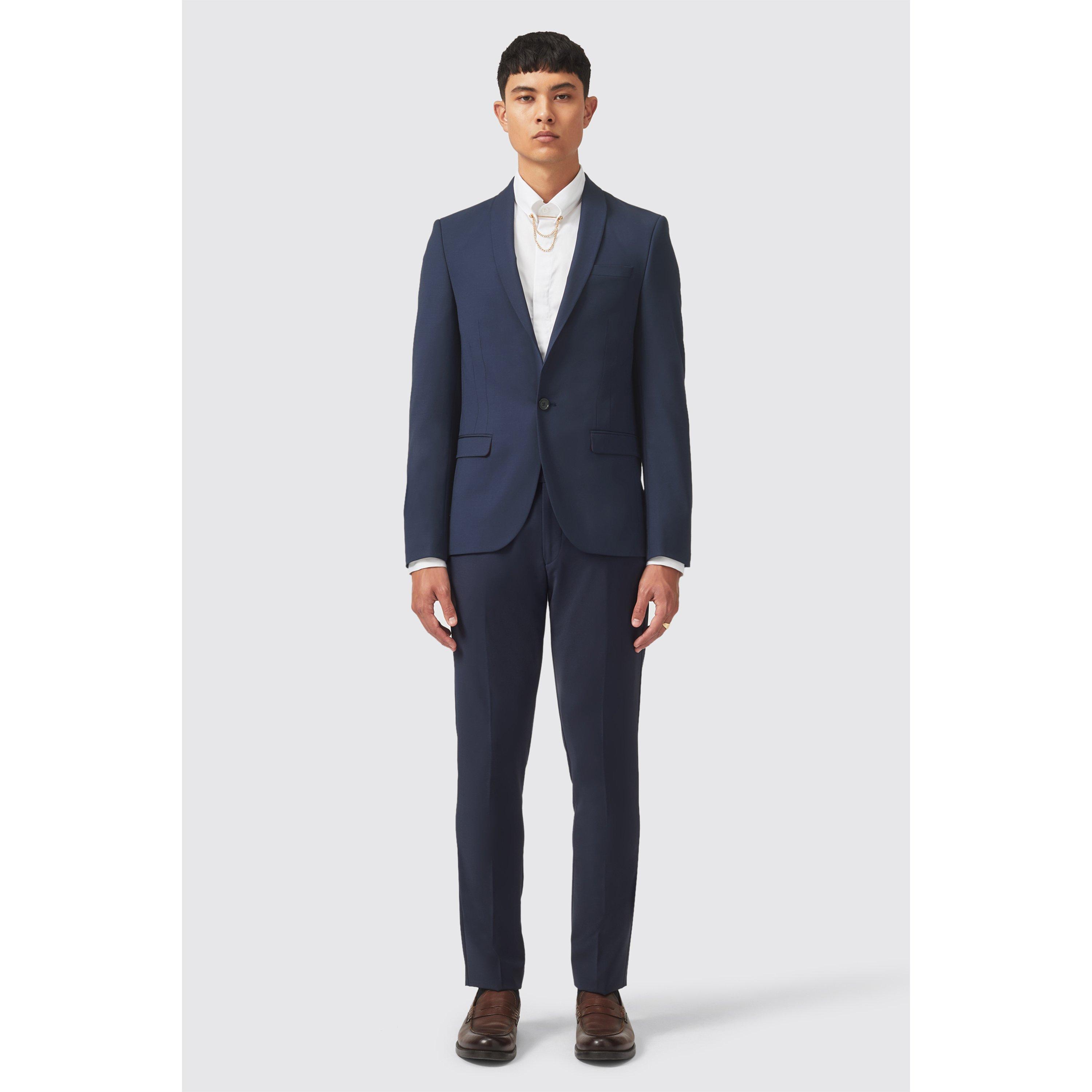 Navy - Twisted Tailor - Ellroy Skinny Fit Suit Jacket - 6