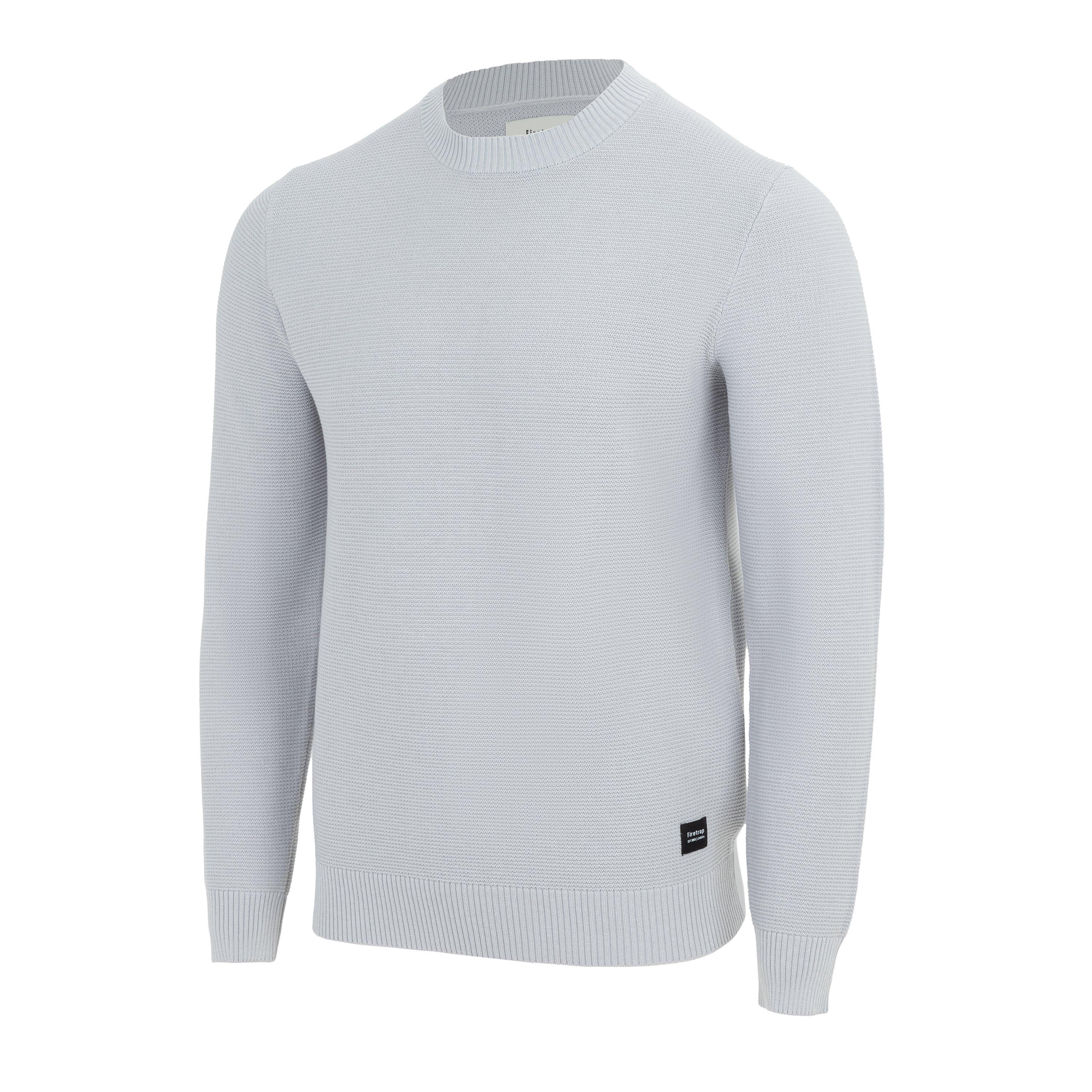 Light Grey - Firetrap - Crew Neck Jumper Knitted Pullover Men - 3