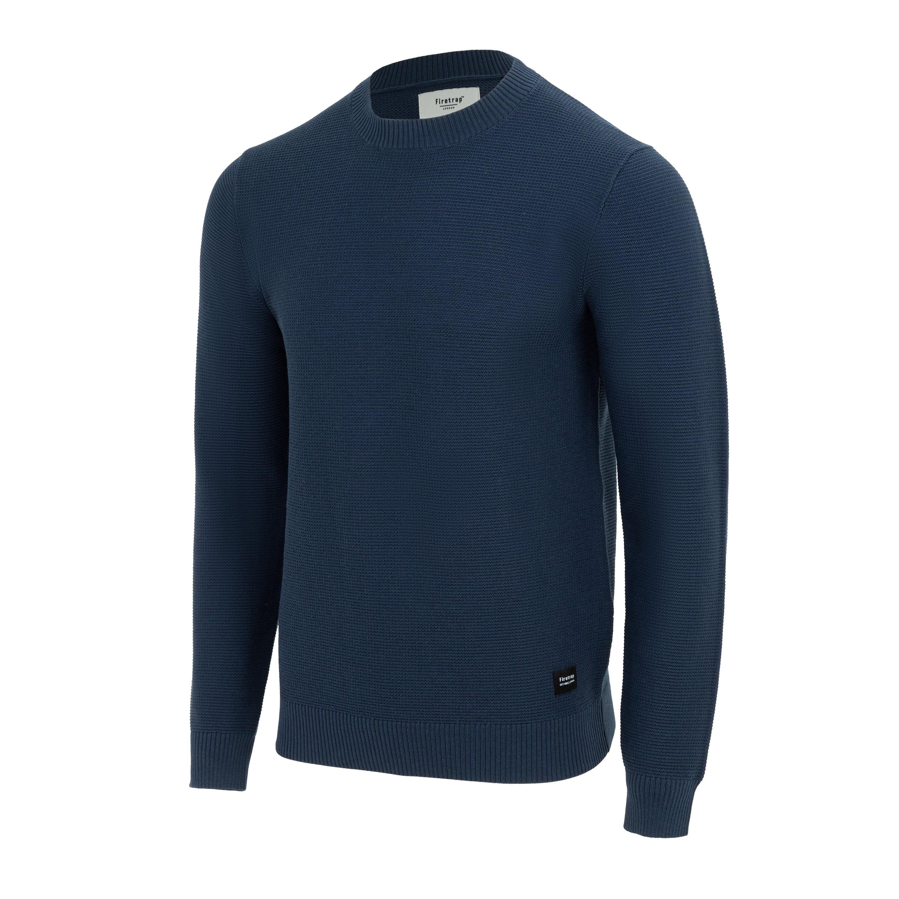 Azul marino - Firetrap - Crew Neck Jumper Knitted Pullover Men - 3