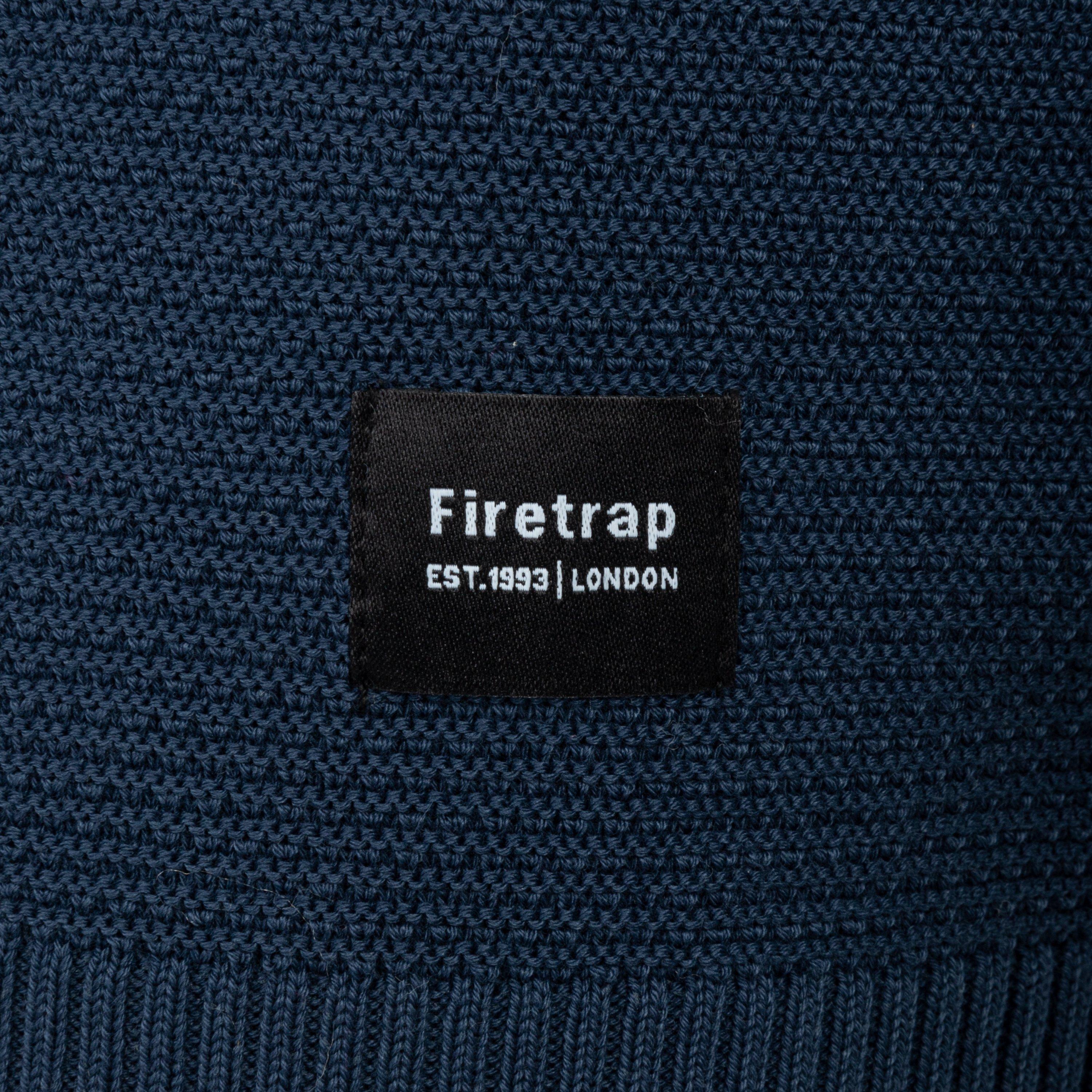 Azul marino - Firetrap - Crew Neck Jumper Knitted Pullover Men - 4