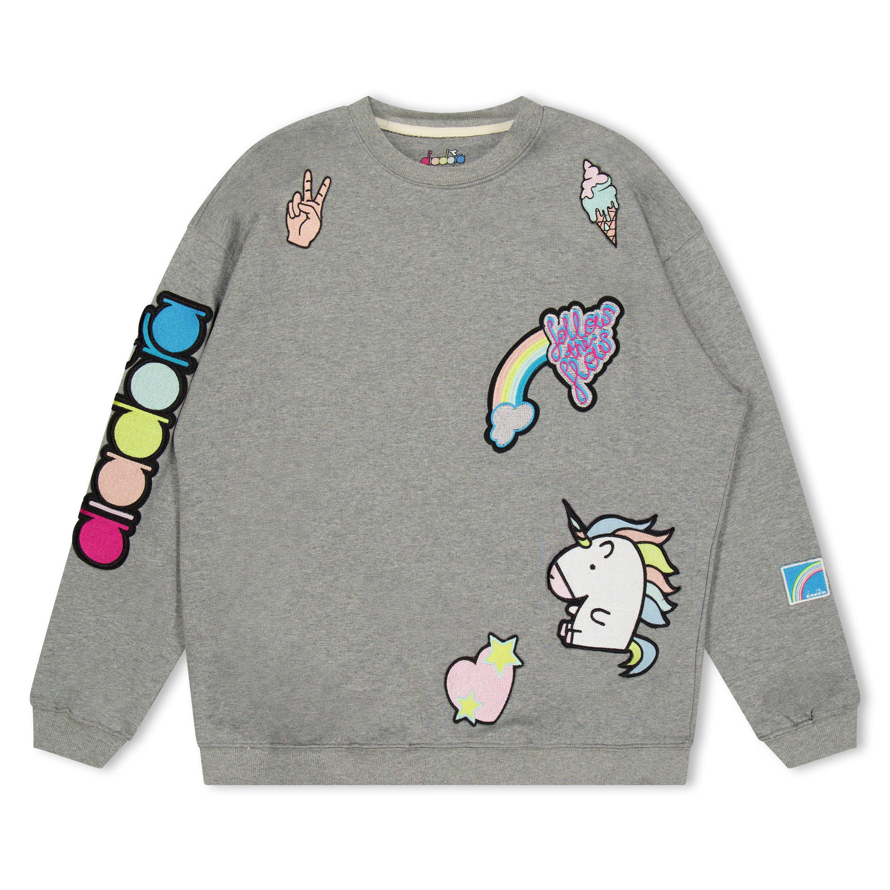 Diadora  Kids ' Unicorn Sweat Crew Sweatshirt - Melange Grey - M/L