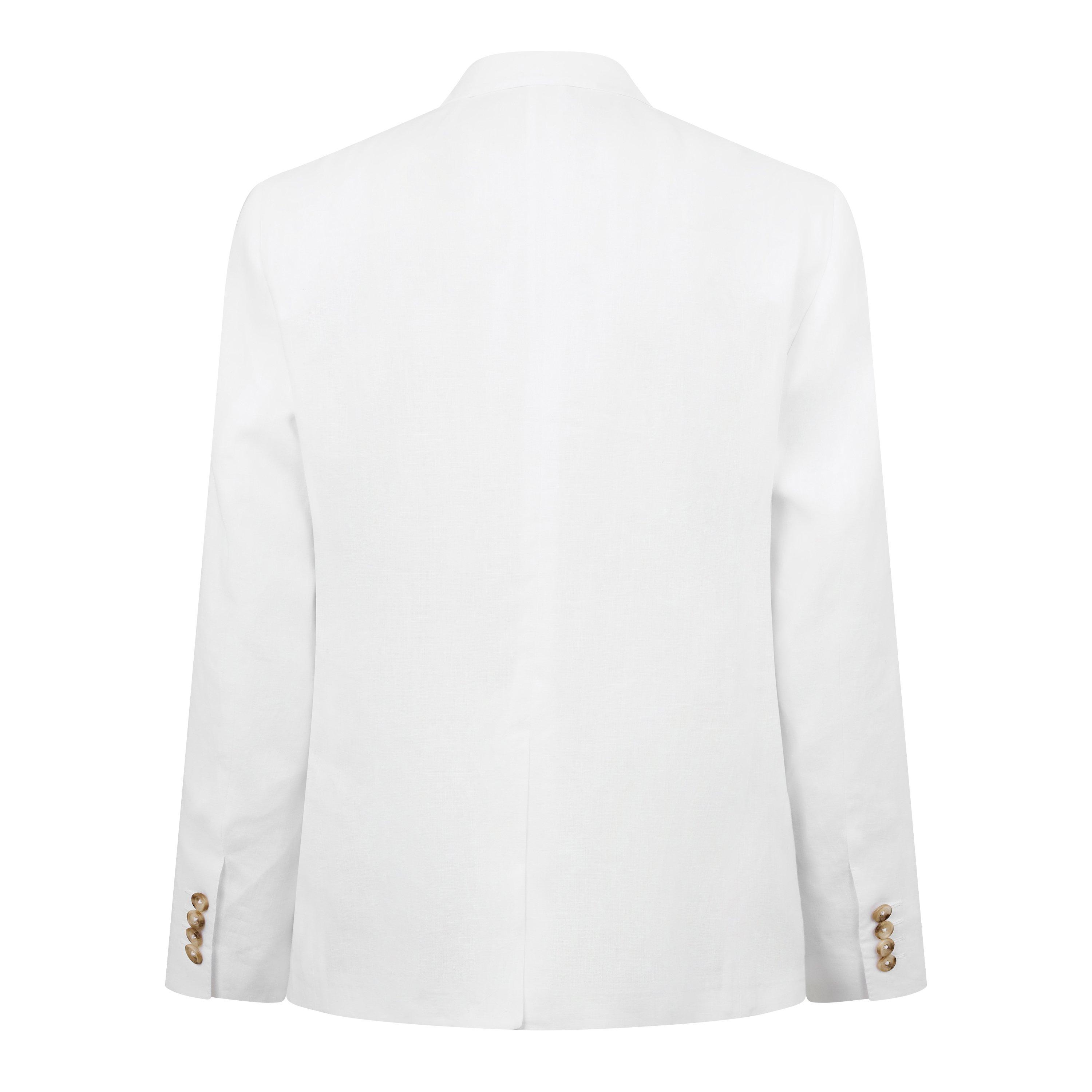 White - Dolce and Gabbana - DG Linen DB Suit Jkt Sn62 - 2