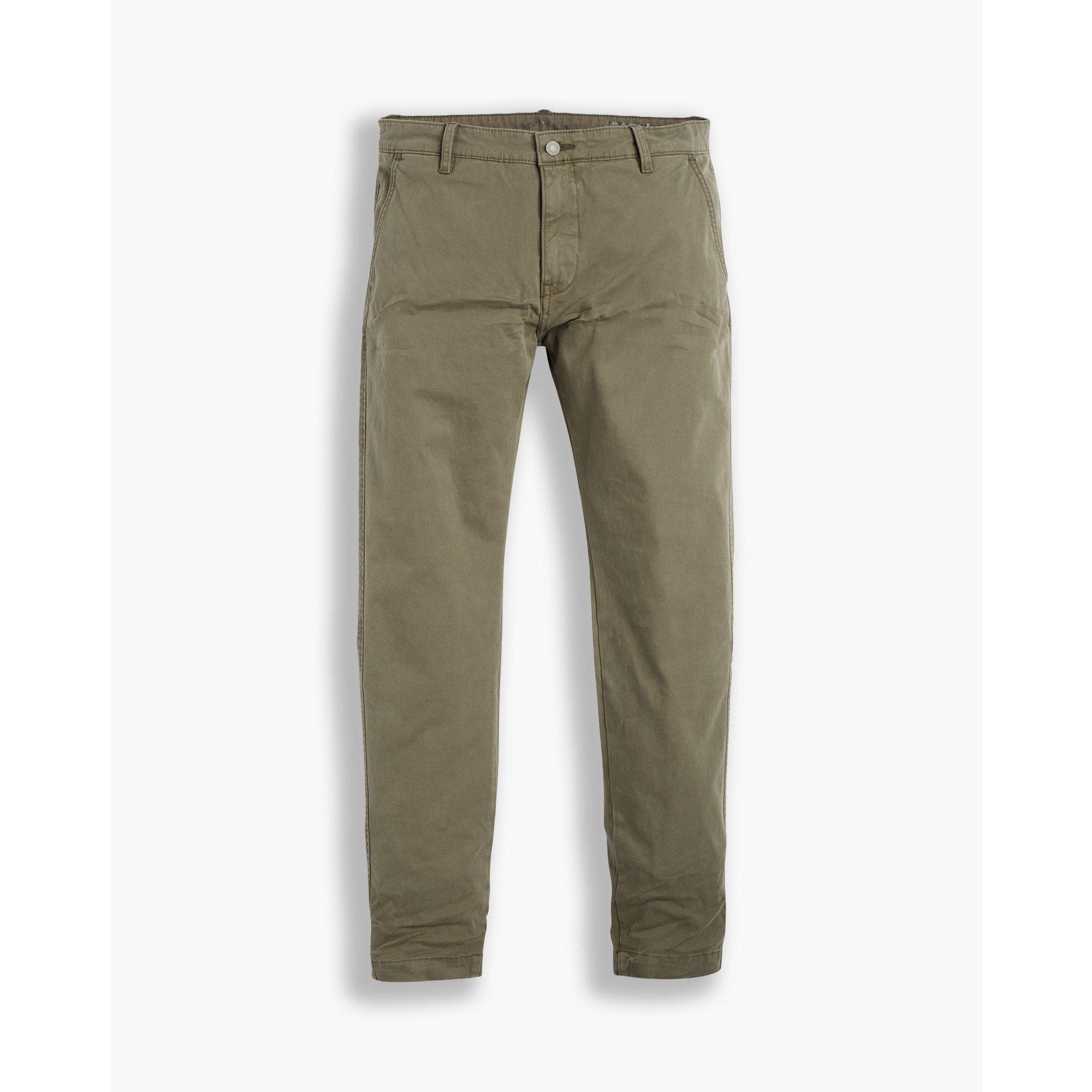 Levis Chino Regular Tapered Trousers - Olive Green - Size 32W R