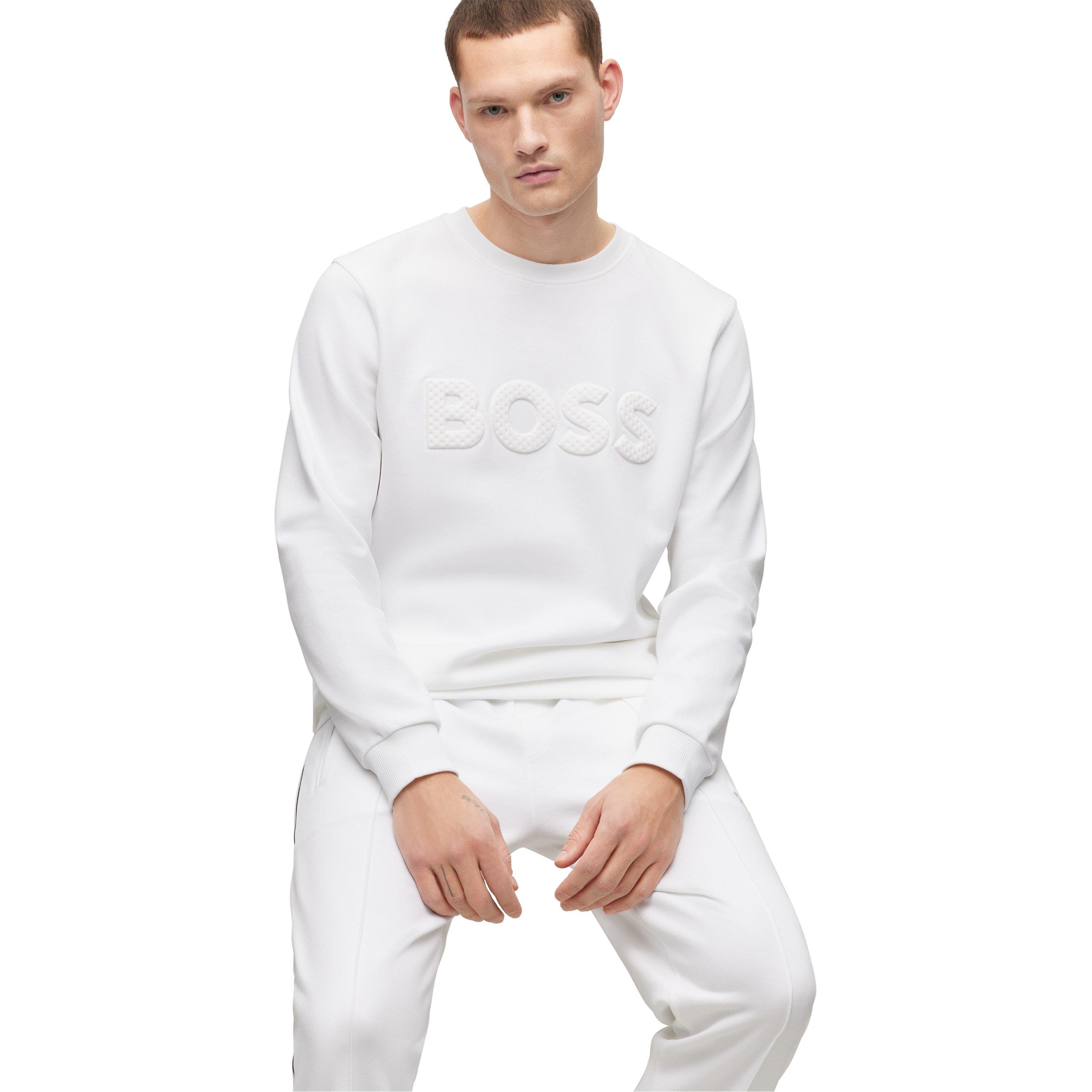 White - Boss - Men's Salbocomfort Crew Sweater - 4