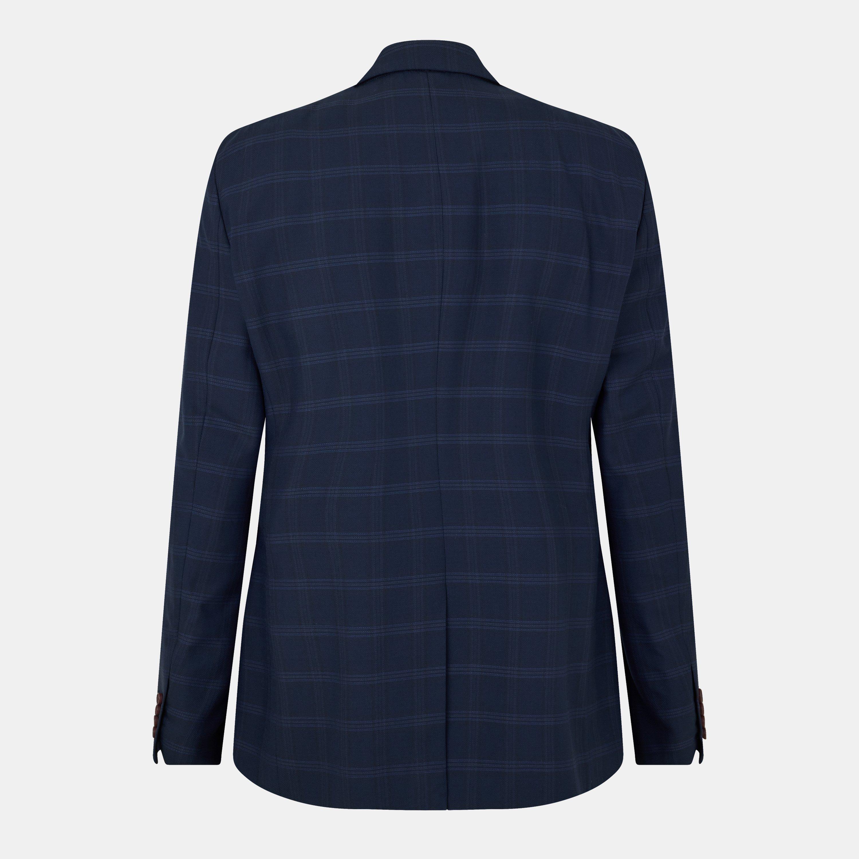 Navy - Ted Baker - Men's Rust Check Suit Jacket - 2