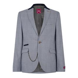 Shelby and Sons Exeter Slim Fit Grey Check Suit Jacket