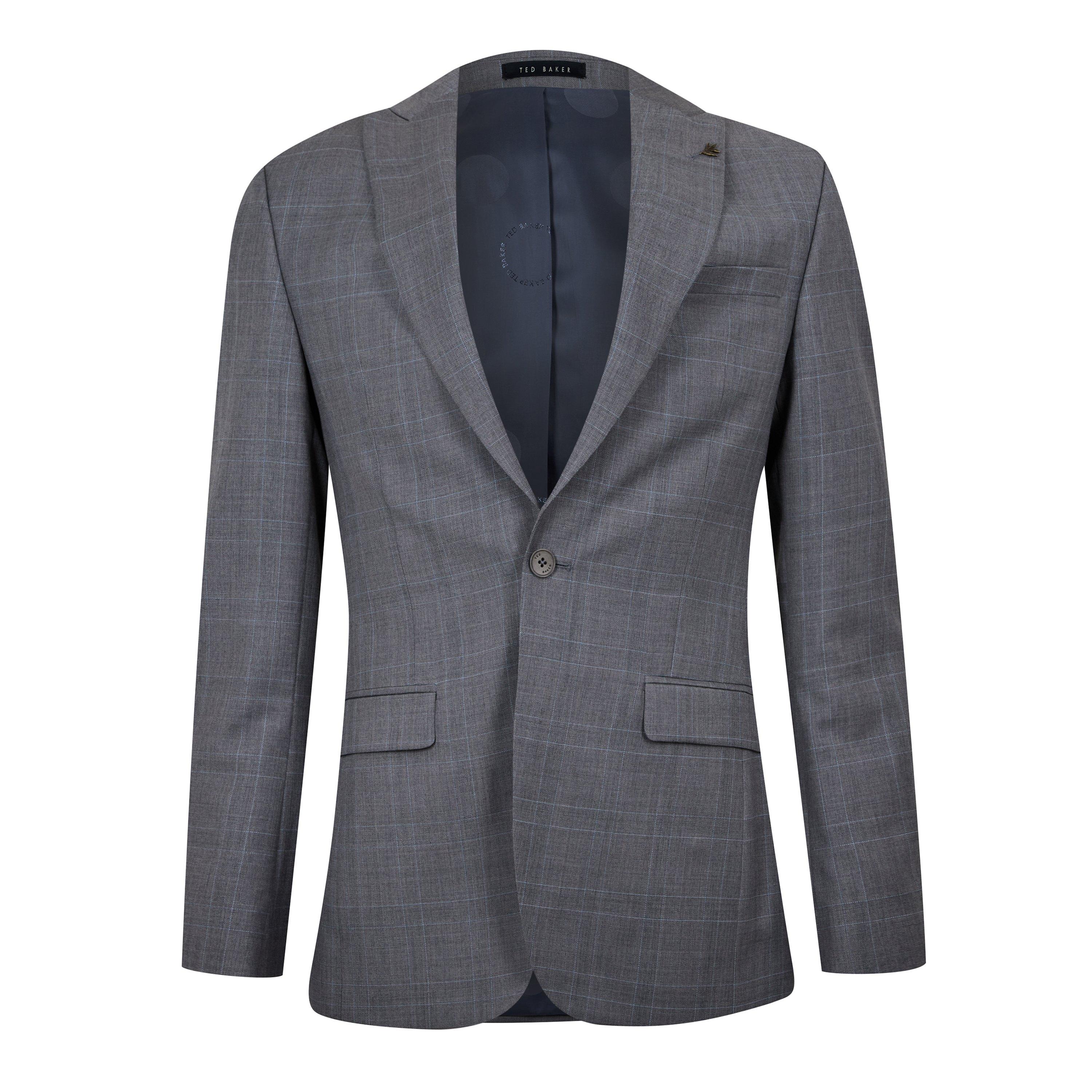 Ted Baker Men's Indus Check Slim Fit Suit Jacket - Grey Check - 36 (46)