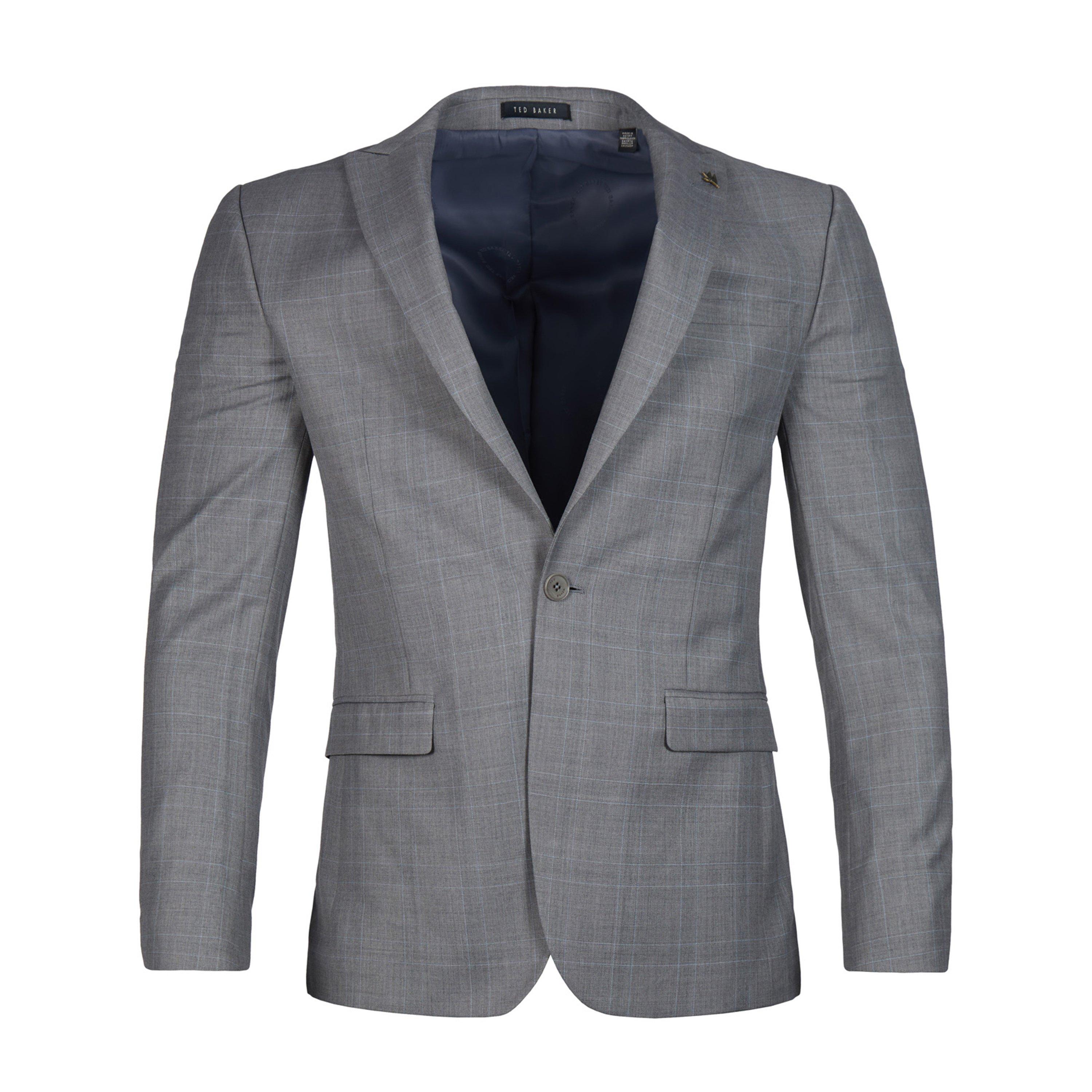 Grijze ruit. - Ted Baker - Men's Indus Slim Fit Check Suit Jacket - 8