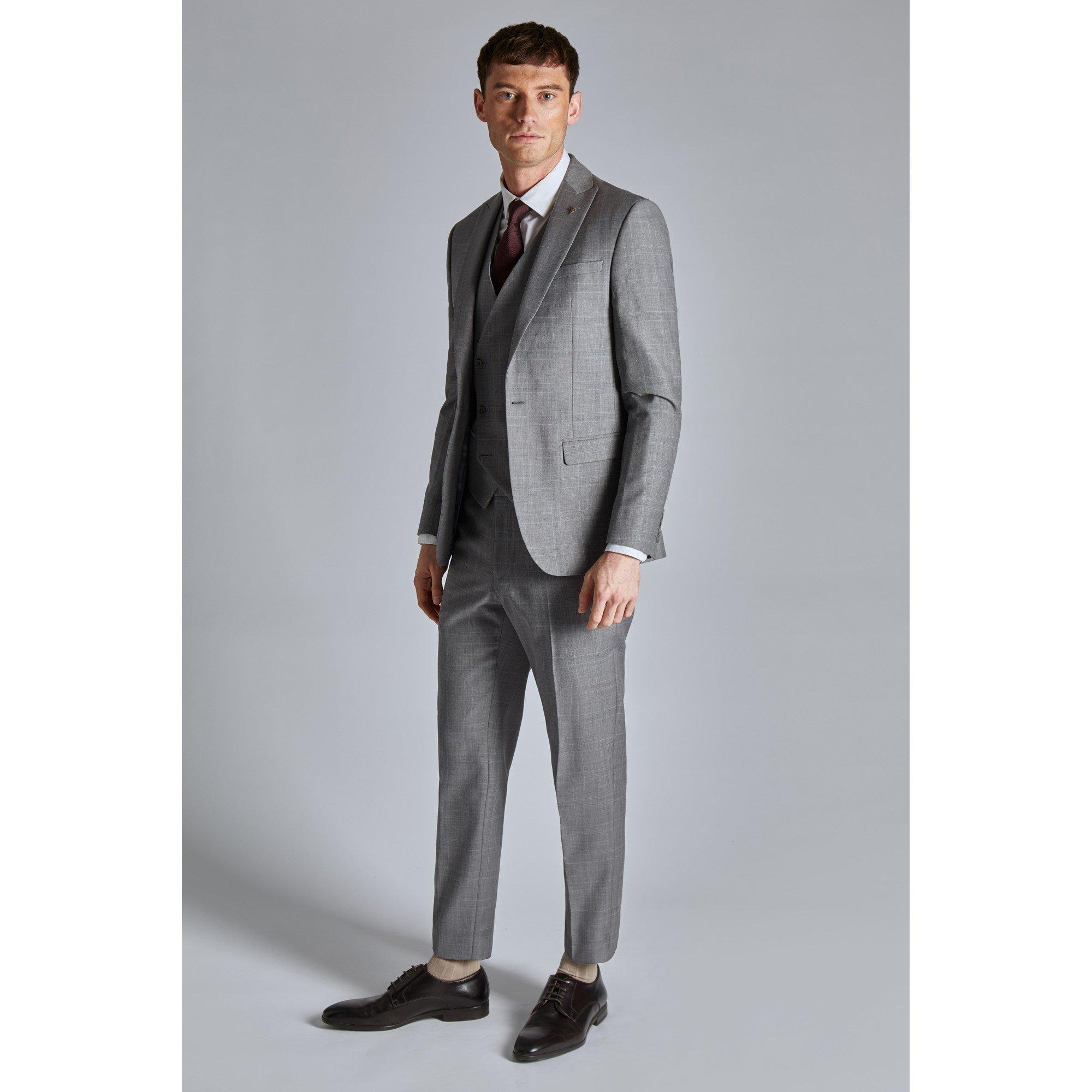 Grijze ruit. - Ted Baker - Men's Indus Slim Fit Check Suit Jacket - 7