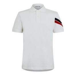 Moncler Tricolour Trimmed Cotton Piquet T Shirt