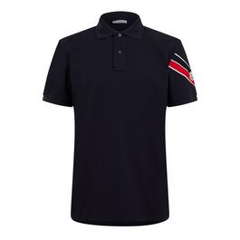 Moncler Tricolour Trimmed Cotton Piquet T Shirt