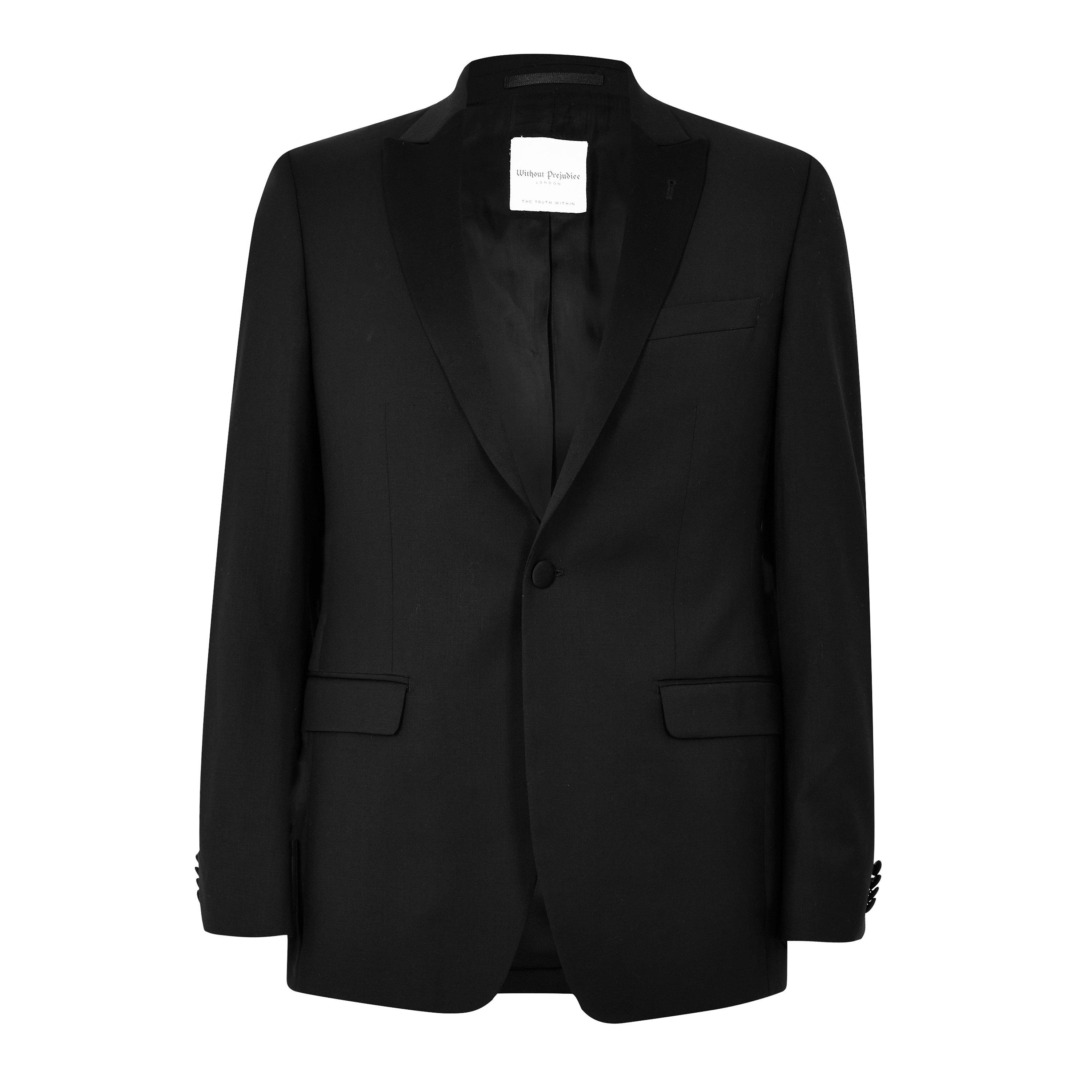 Black - Without Prejudice - Messina Slim Fit Tuxedo Suit Jacket - 1
