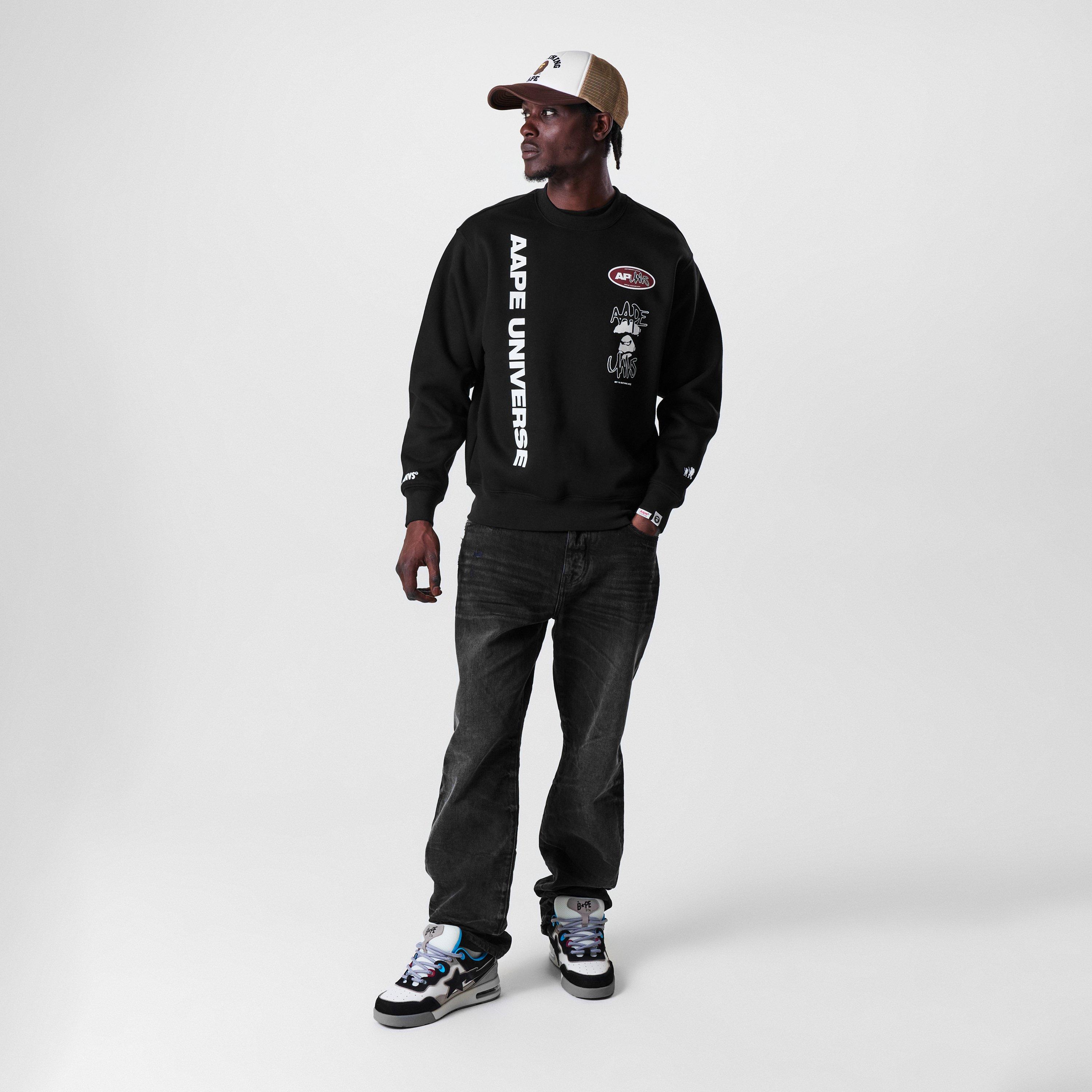 Black - AAPE - Men's Crew Sweatshirt - 7