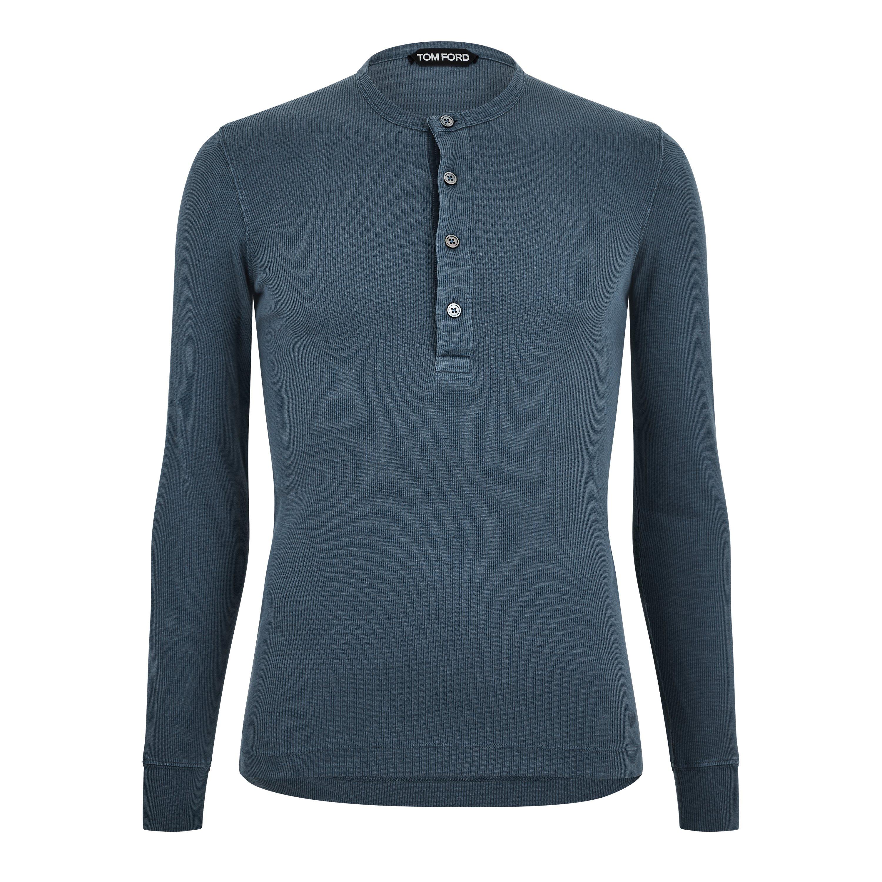 Washed Blue - Tom Ford - Henley Sweater - 5