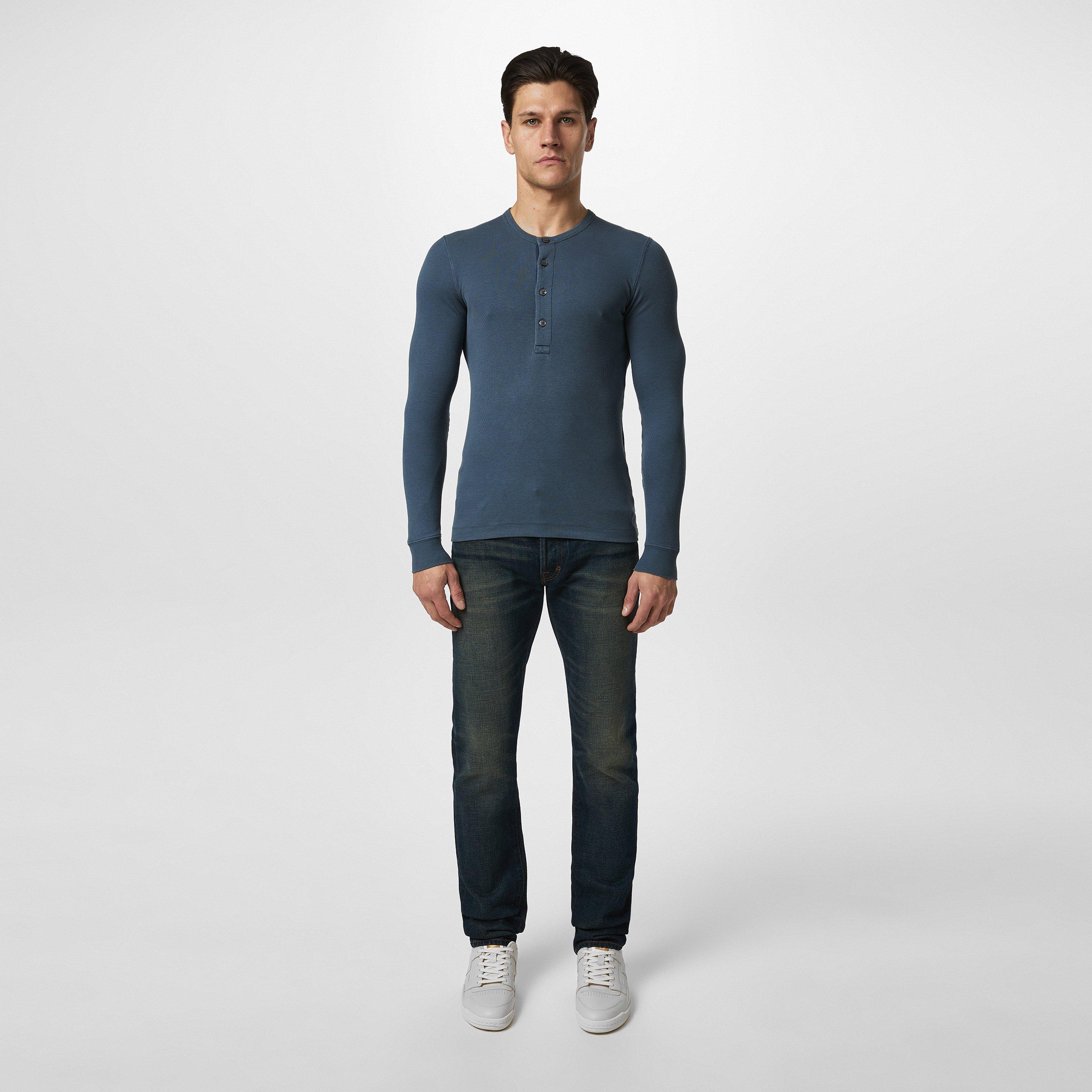 Washed Blue - Tom Ford - Henley Sweater - 4