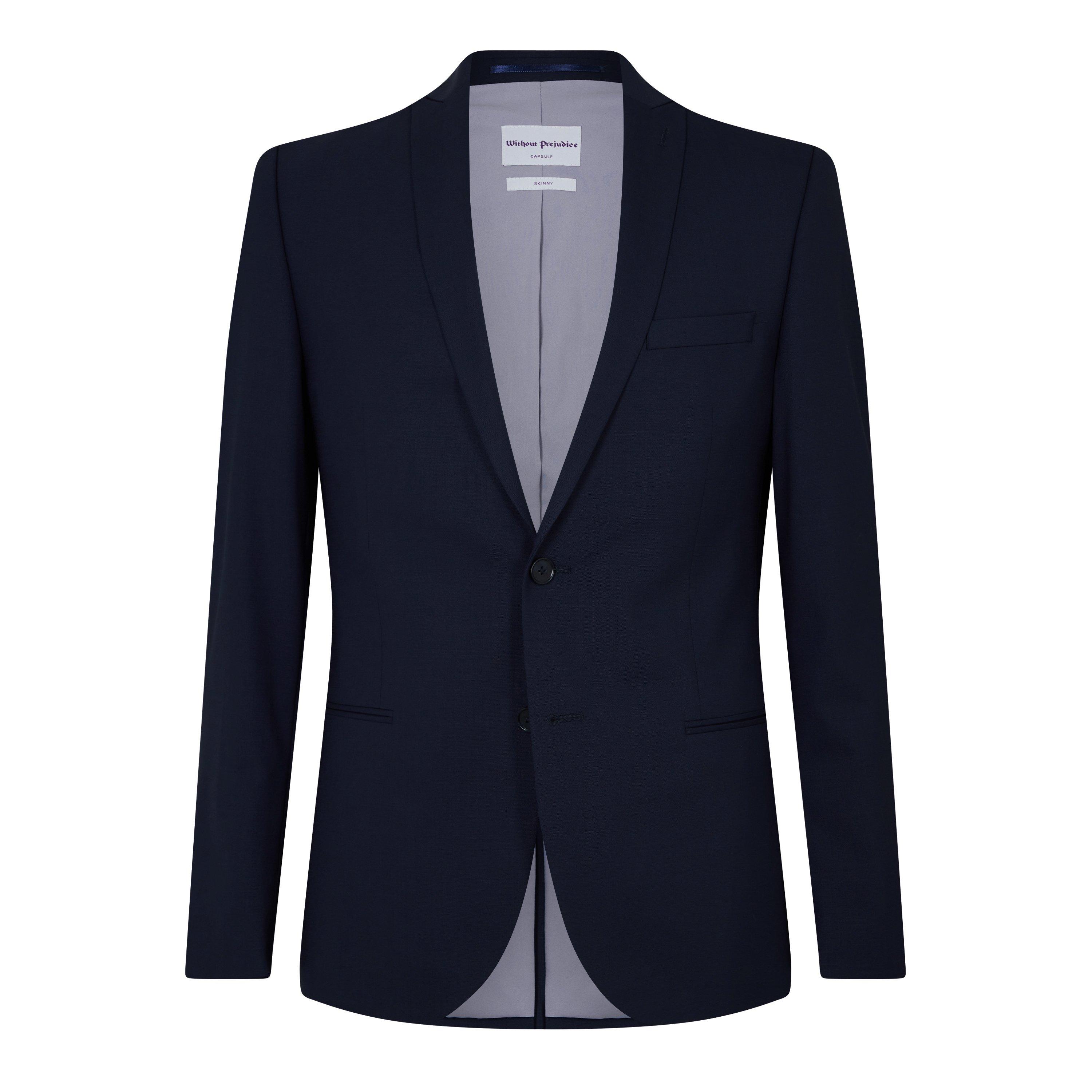 Navy - Without Prejudice - Priory Skinny Fit Suit Jacket - 1