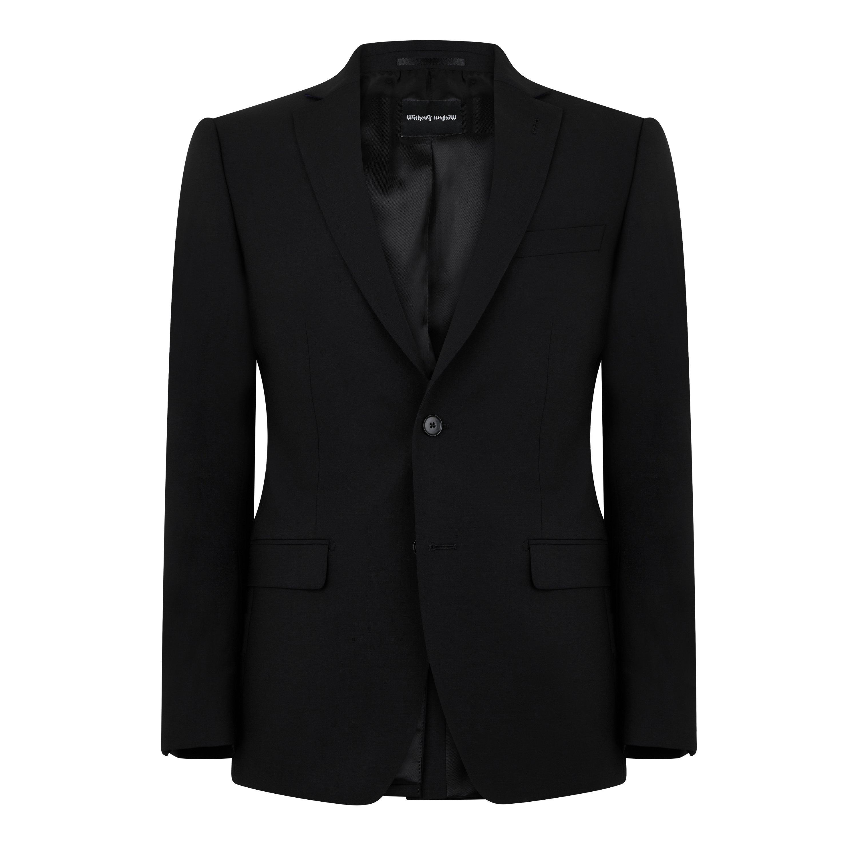 Without Prejudice Men's Kilburn Slim Fit Suit Jacket - Italian Fabric Black Size 46 (56) - Image 2