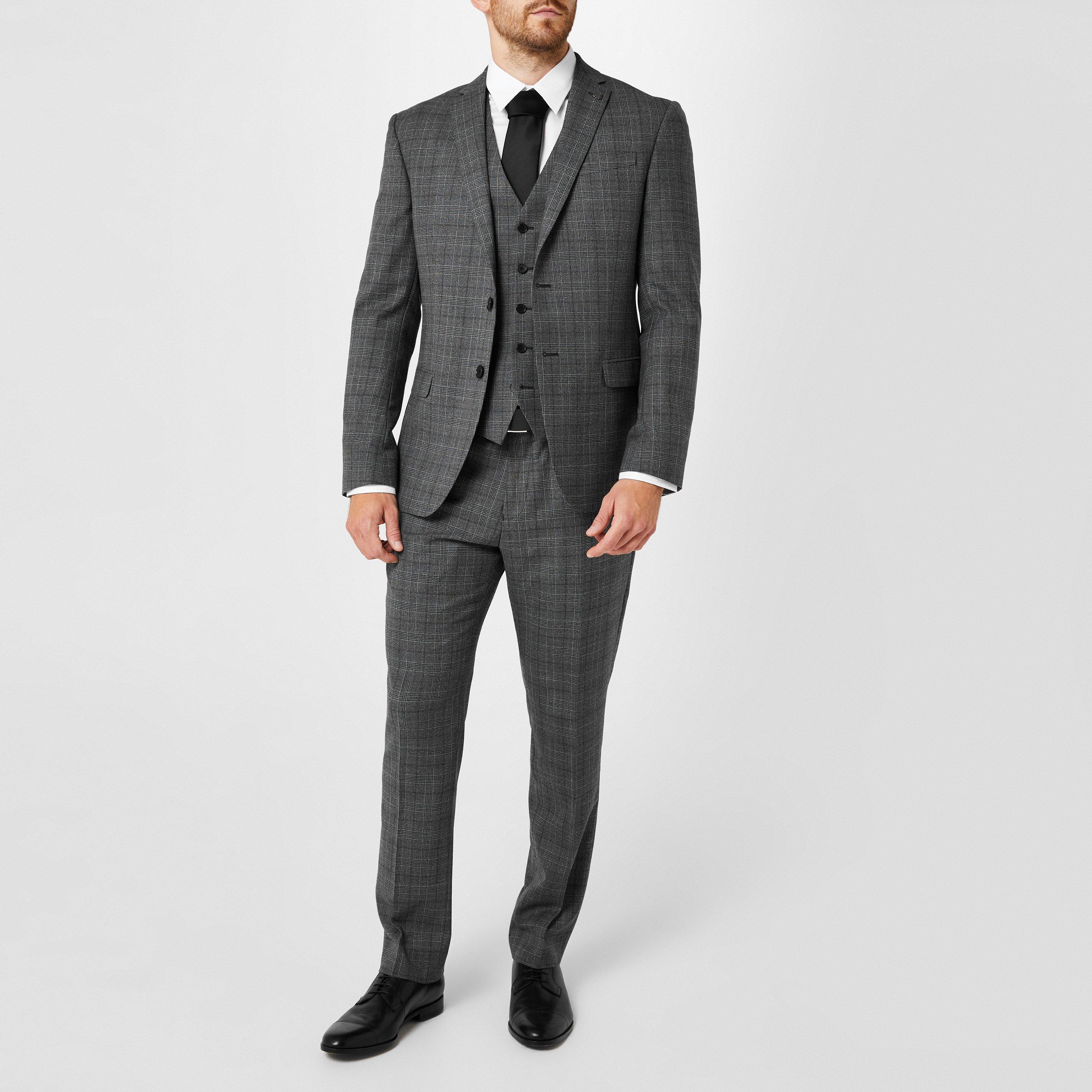 Houtskool - Ted Baker - Men's Tuxedo Checked Suit Jacket - 5