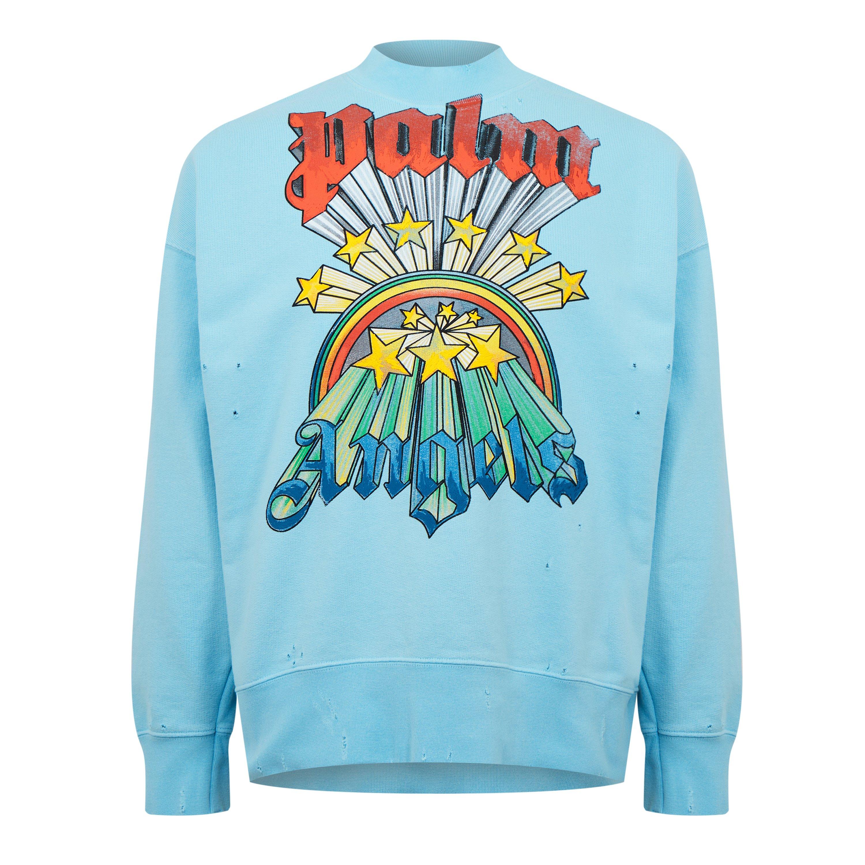 Blue - Palm Angels - Rainbow Crewneck - 5
