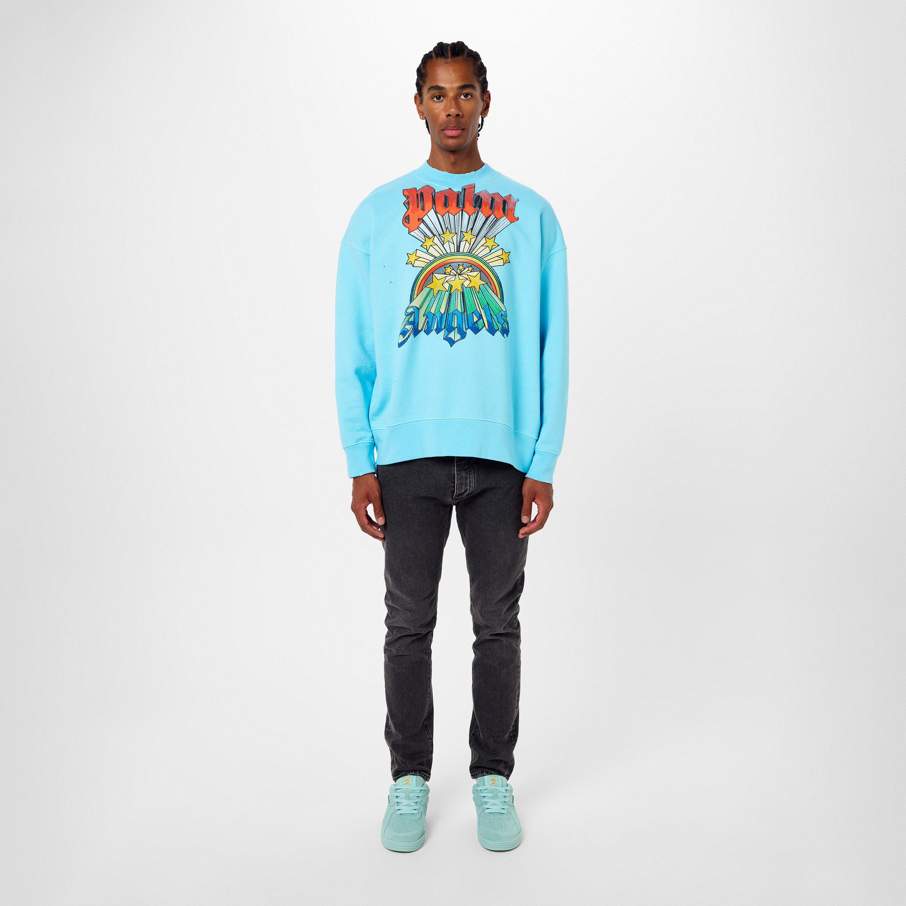 Blue - Palm Angels - Rainbow Crewneck - 4