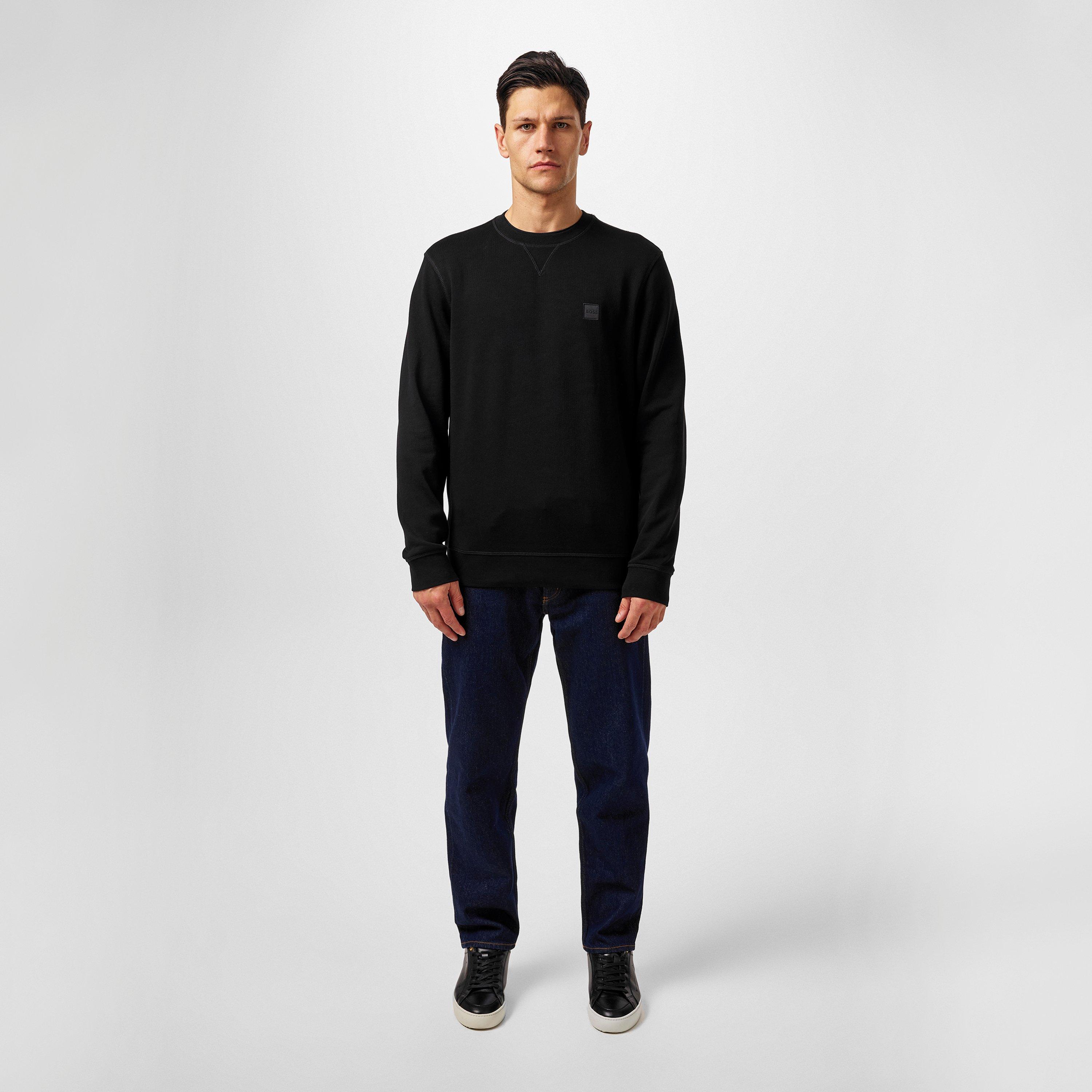 Zwart 001 - Boss - Mens BOSS ORANGE Long Sleeve Premium Cotton Sweatshirt (Westart Crew Neck) - 6