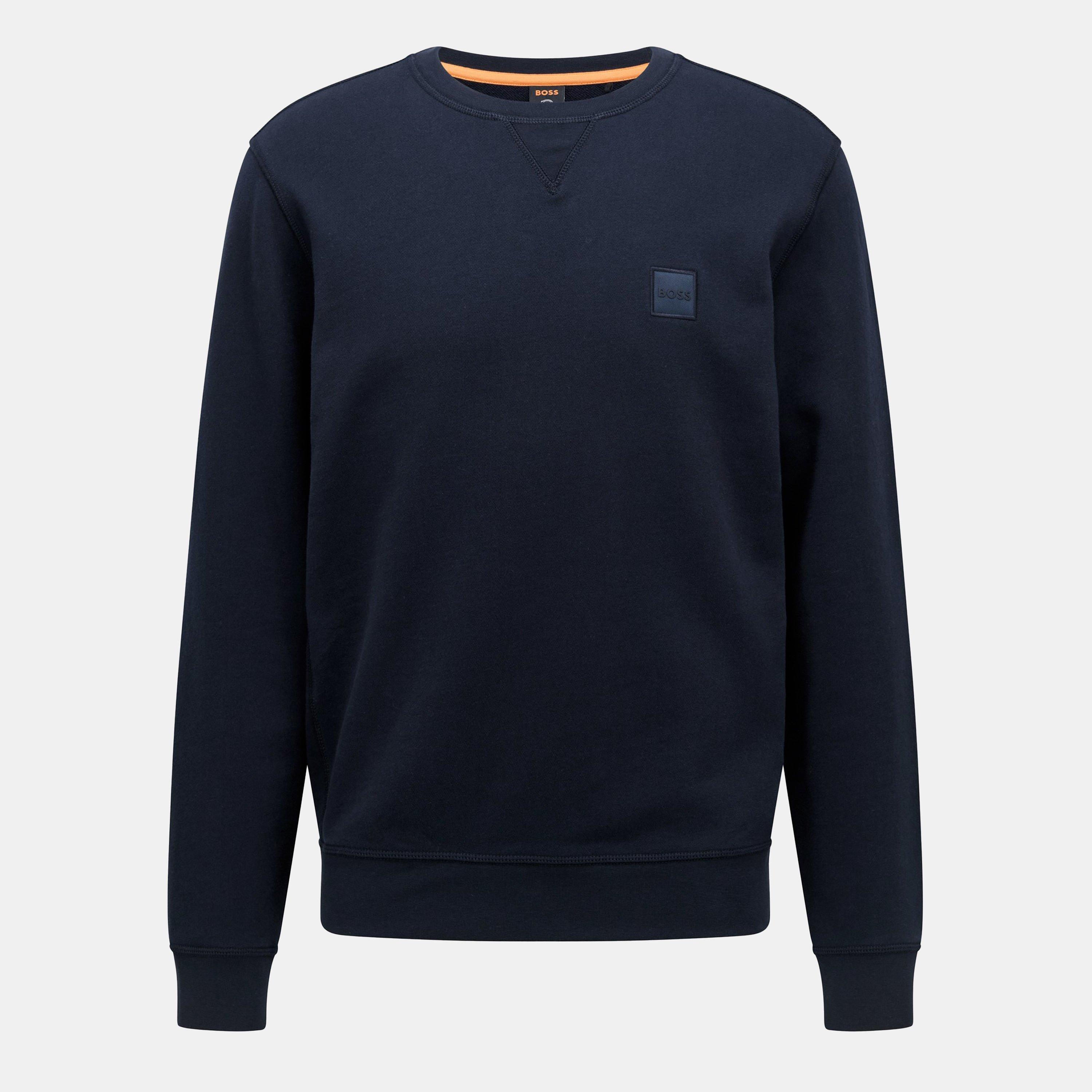 Boss Mens BOSS ORANGE Long Sleeve Premium Cotton Sweatshirt (Westart Crew Neck) - Navy 404 - Size 4XL